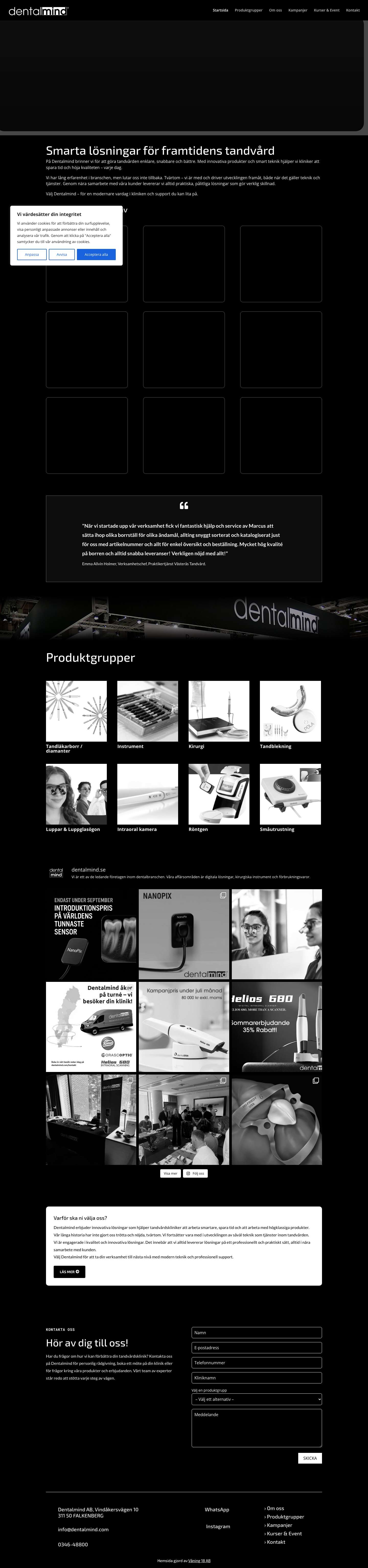 Dentalmind – Dentalprodukter för Modern Tandvård - Full Screenshot