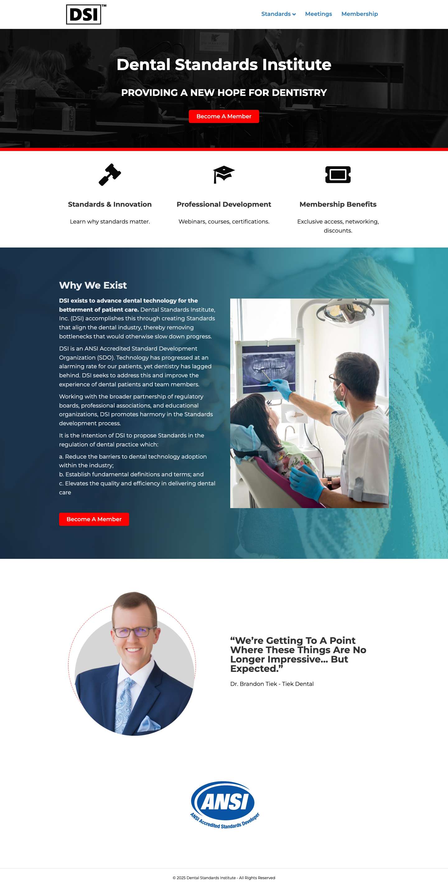 Dental Standards Institute – Dental Standards Institute, Inc. - Full Screenshot