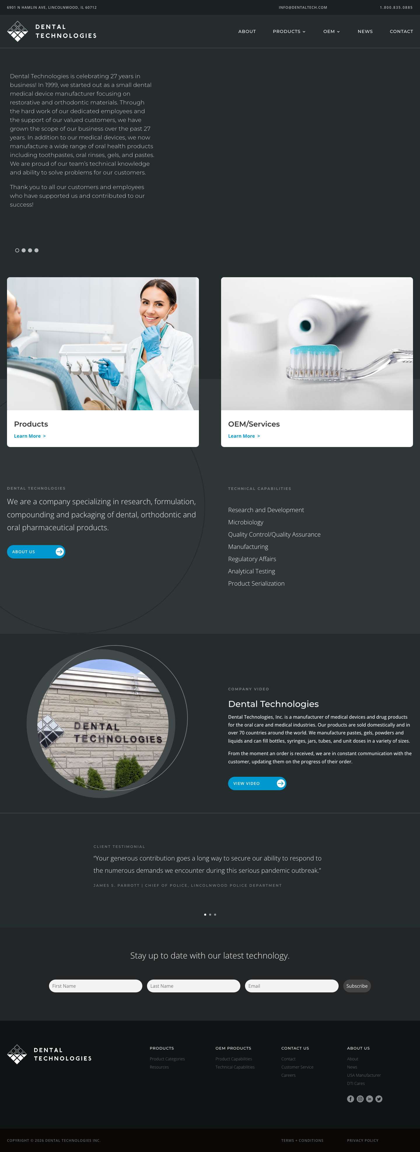 Dental Technologies | Improving Smiles Around the World - Full Screenshot