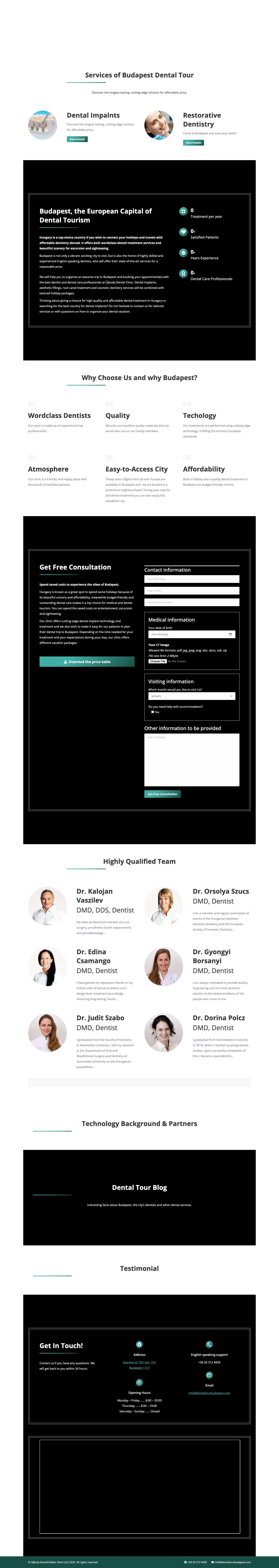 Home - Dental Tour Budapest - Full Screenshot