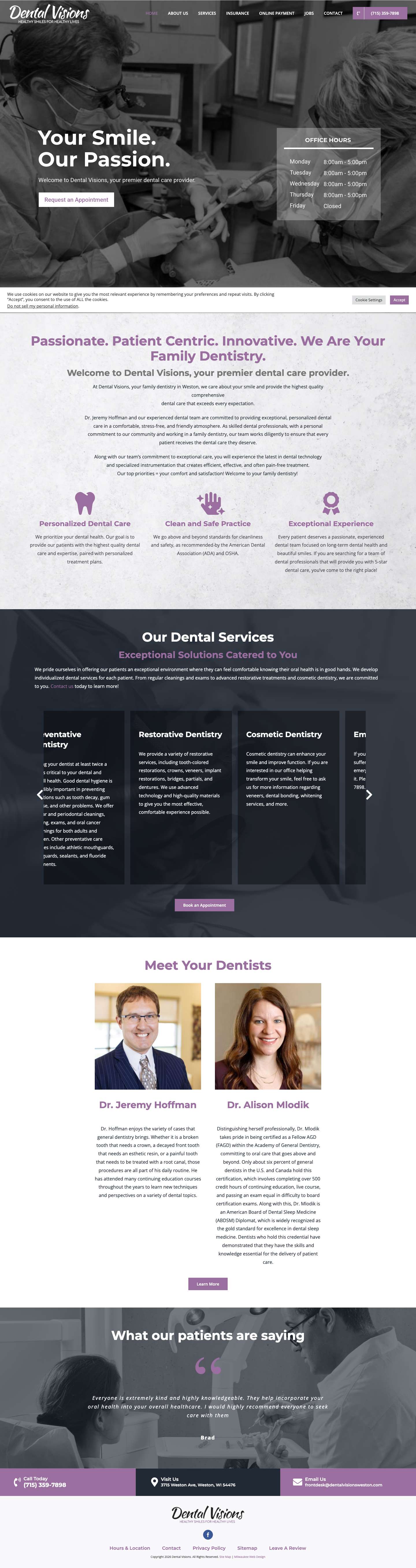 Family Dentistry Weston | Dental Visions - Full Screenshot