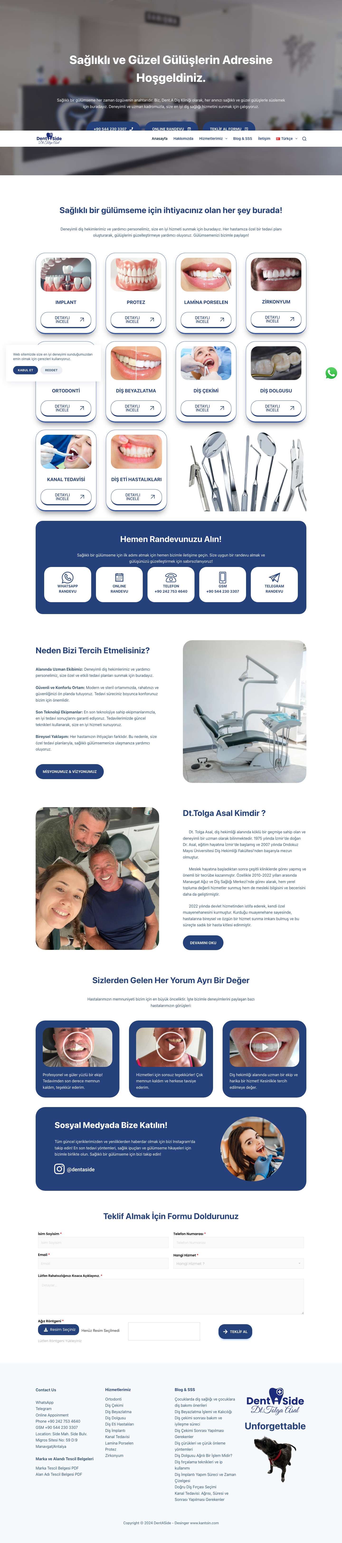 Side Diş doktoru - Manavgat Diş Doktoru - Side Dentist - Full Screenshot