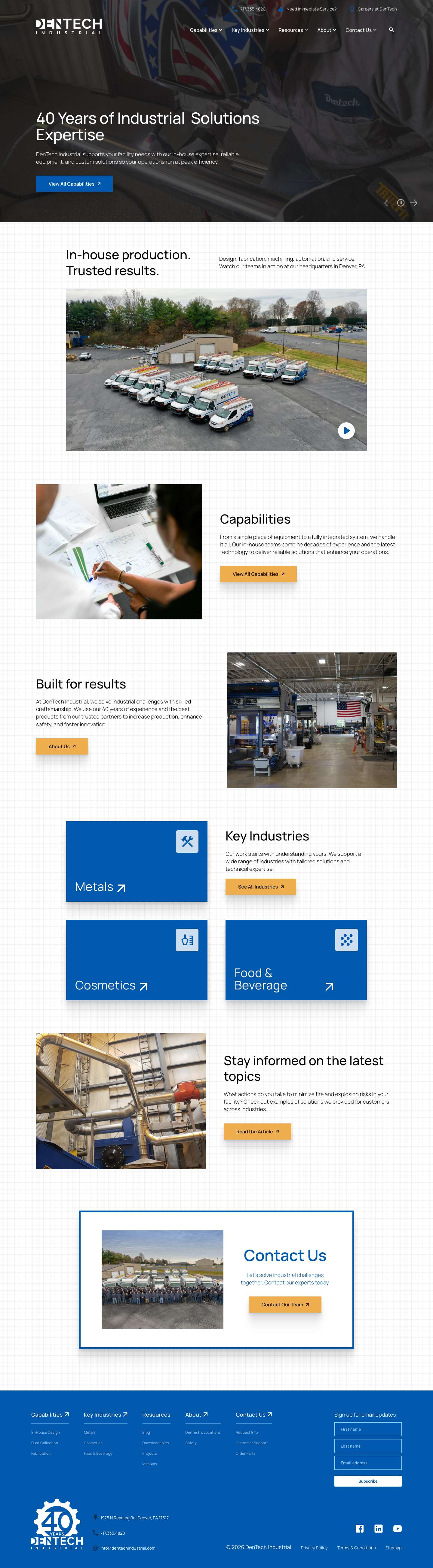 Turnkey Industrial Solutions | DenTech Industrial - Full Screenshot