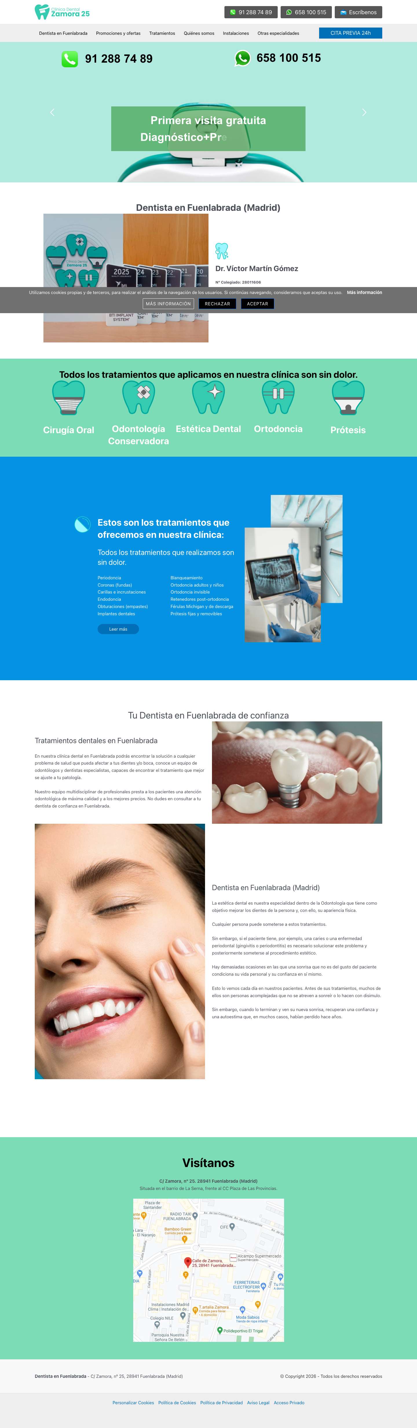Dentista en Fuenlabrada - Clínica Dental Zamora 25 - Full Screenshot
