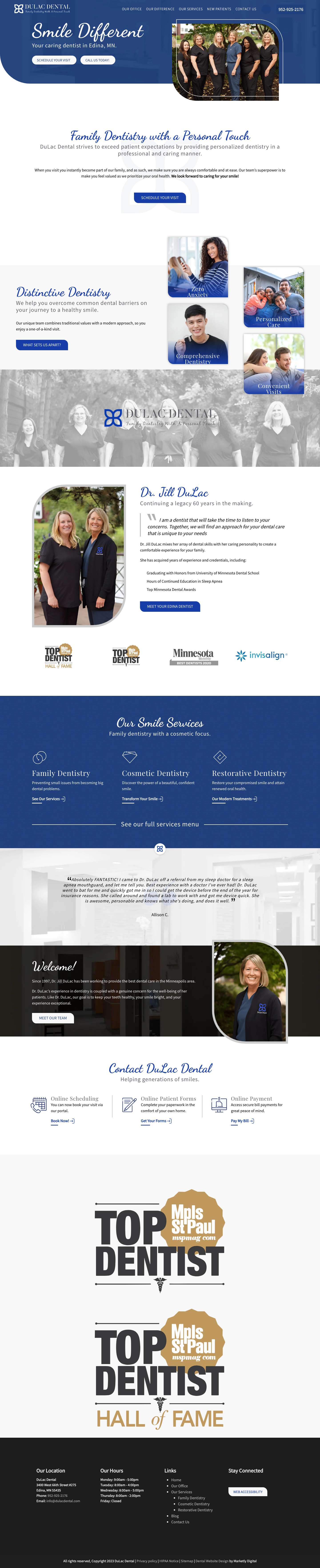 Dentist in Edina, MN | DuLac Dental | Family Dentist - Full Screenshot