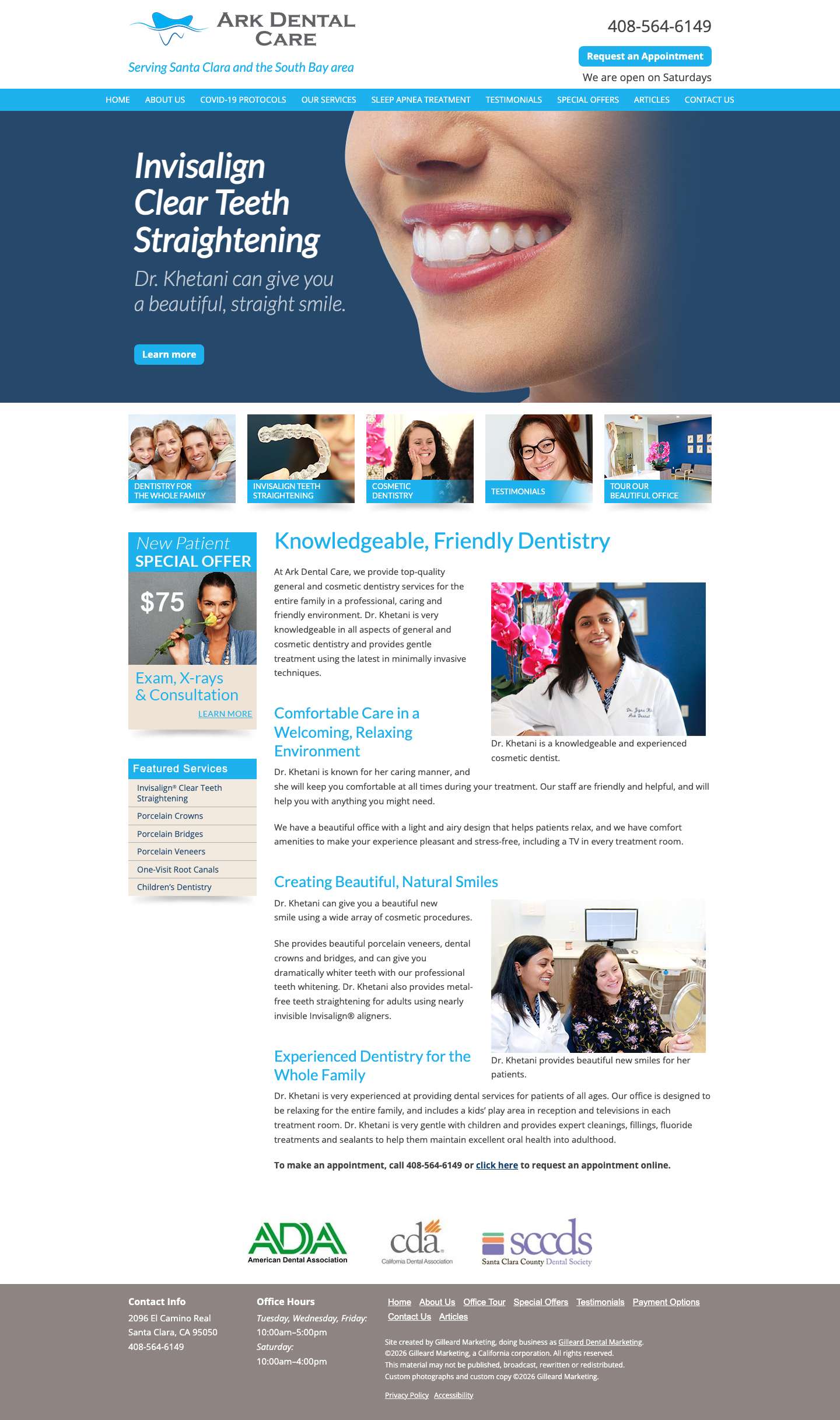 Dentist in Santa Clara | Knowledgeable, Friendly | Ark Dental Care | Ark Dental CareDentist in Santa Clara | Knowledgeable, Friendly | Ark Dental Care - Full Screenshot
