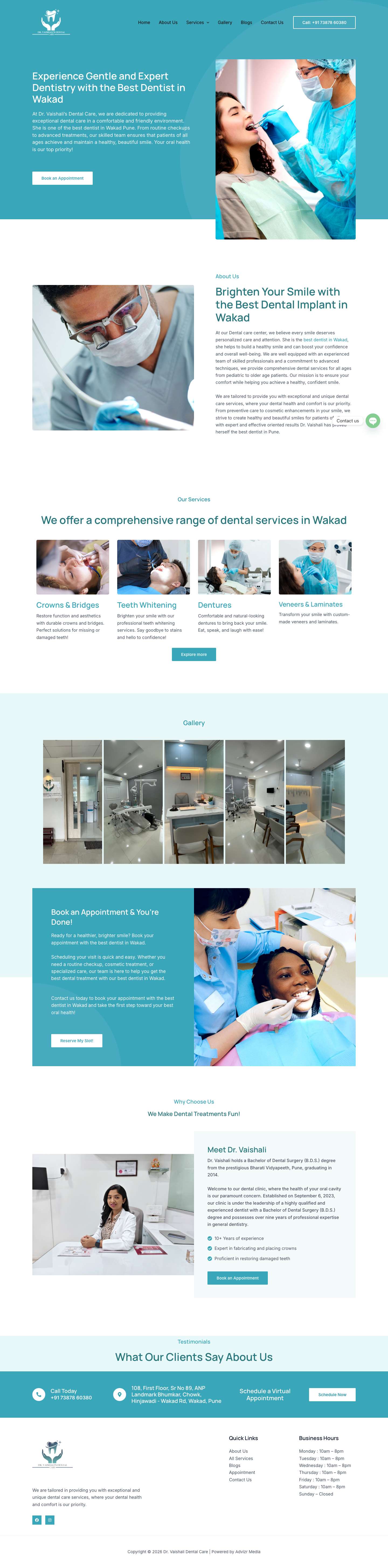 Best Dentist In Wakad | Dr. Vaishali's Dental Care - Full Screenshot