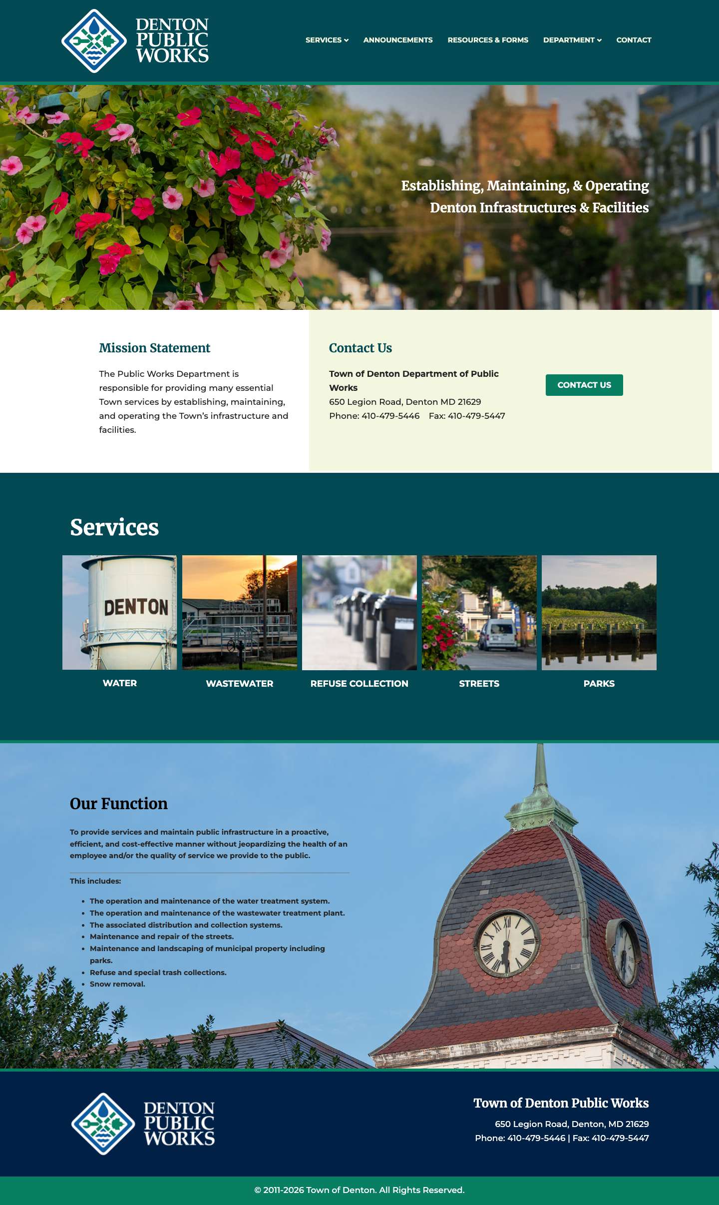 Denton Public Works | Denton, Maryland - Full Screenshot