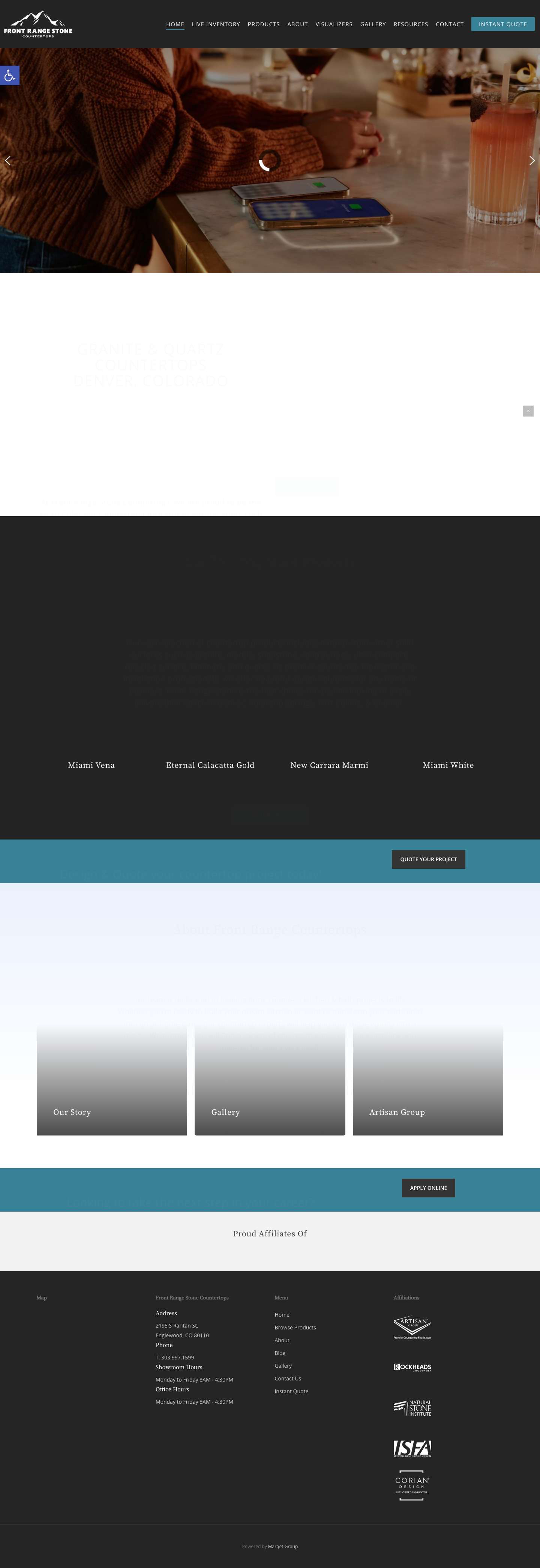 Granite Countertops Denver | Front Range Stone CountertopsAccessibility ToolsIncrease TextDecrease Text - Full Screenshot