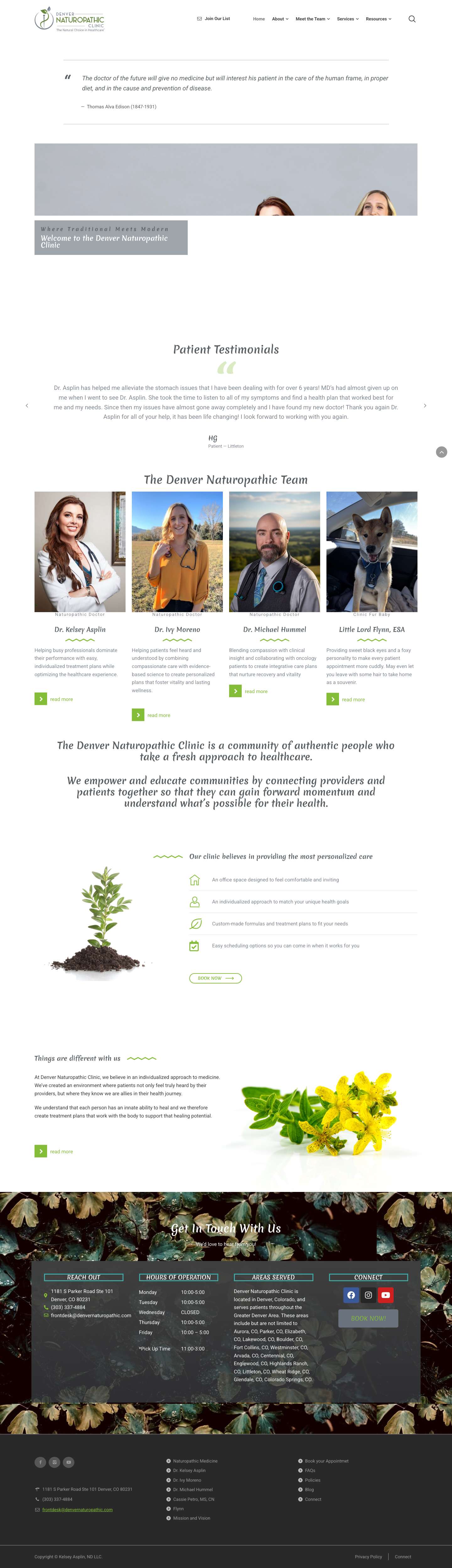 Denver Naturopathic Clinic – The Natural Choice in Healthcare - Full Screenshot
