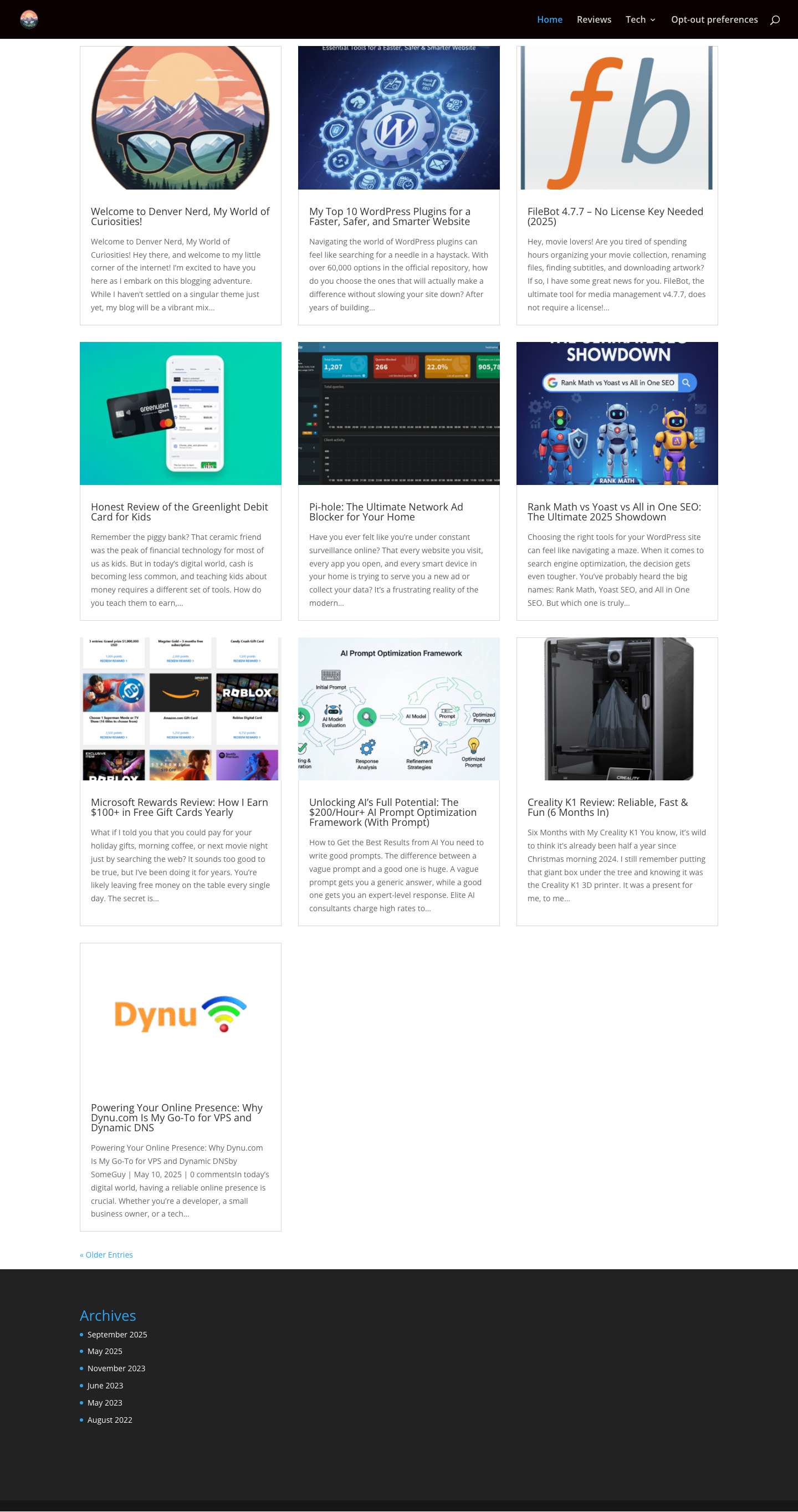 Denver Nerd: A Colorado Blog of Curiosities & Tech - DenverNerd.com - Full Screenshot
