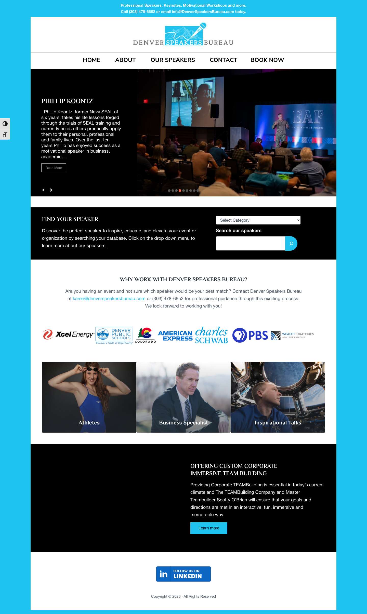 Home - Denver Speakers Bureau - Denver Speakers Bureau - Full Screenshot