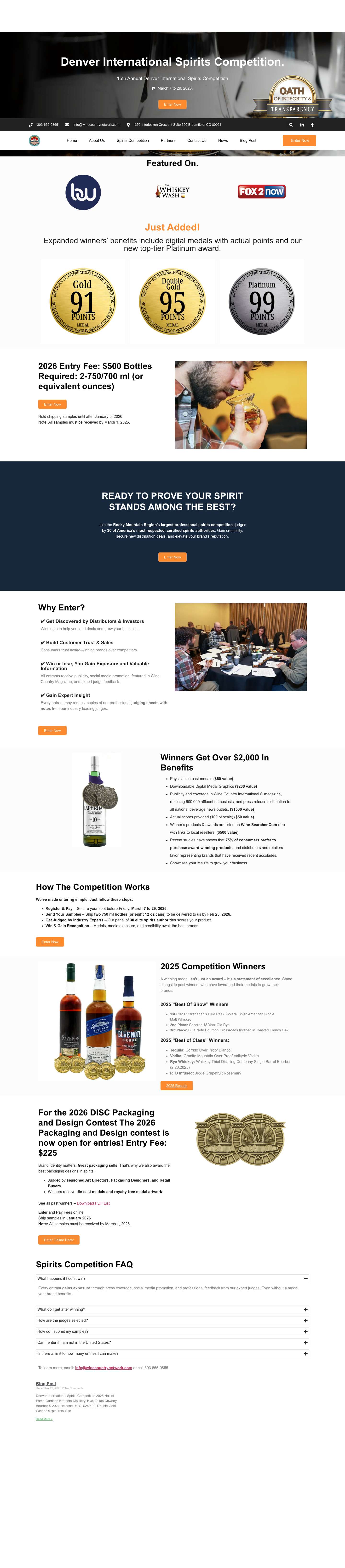 Home - Denver International Spirits Competition - Full Screenshot