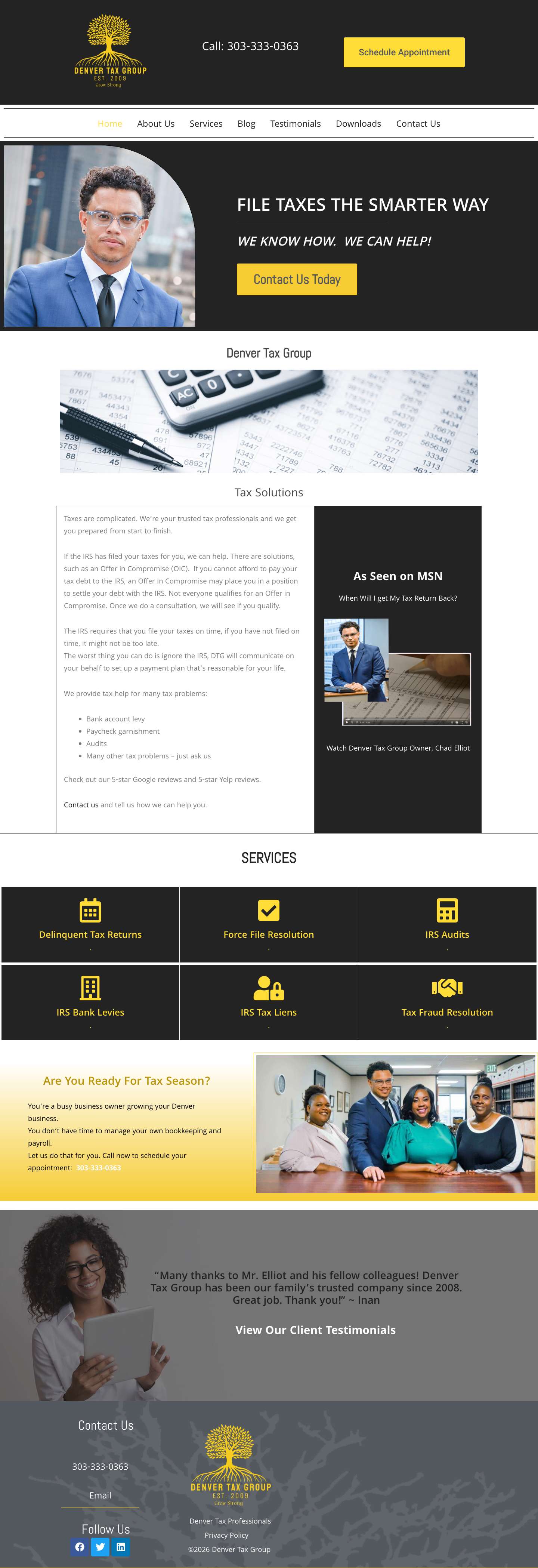 The Denver Tax Group - Tax Preparation - Payroll Services - Full Screenshot