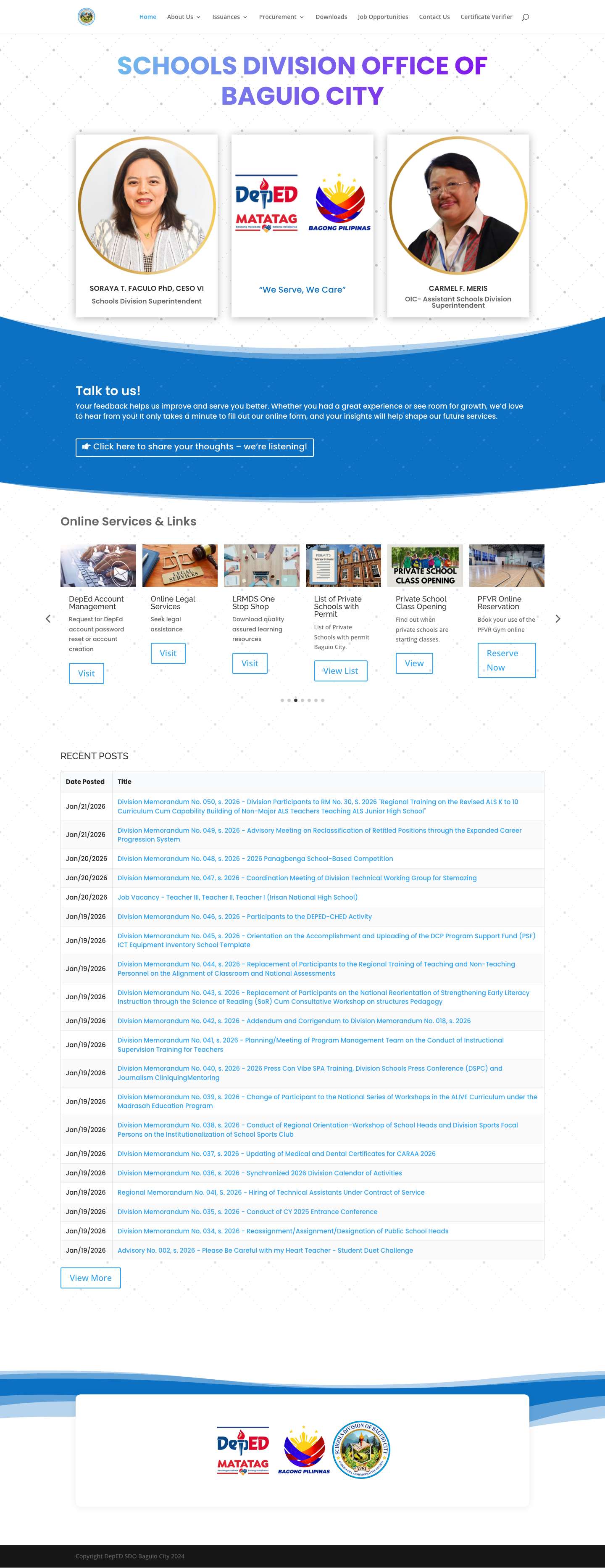 DepEd Baguio City | - Full Screenshot