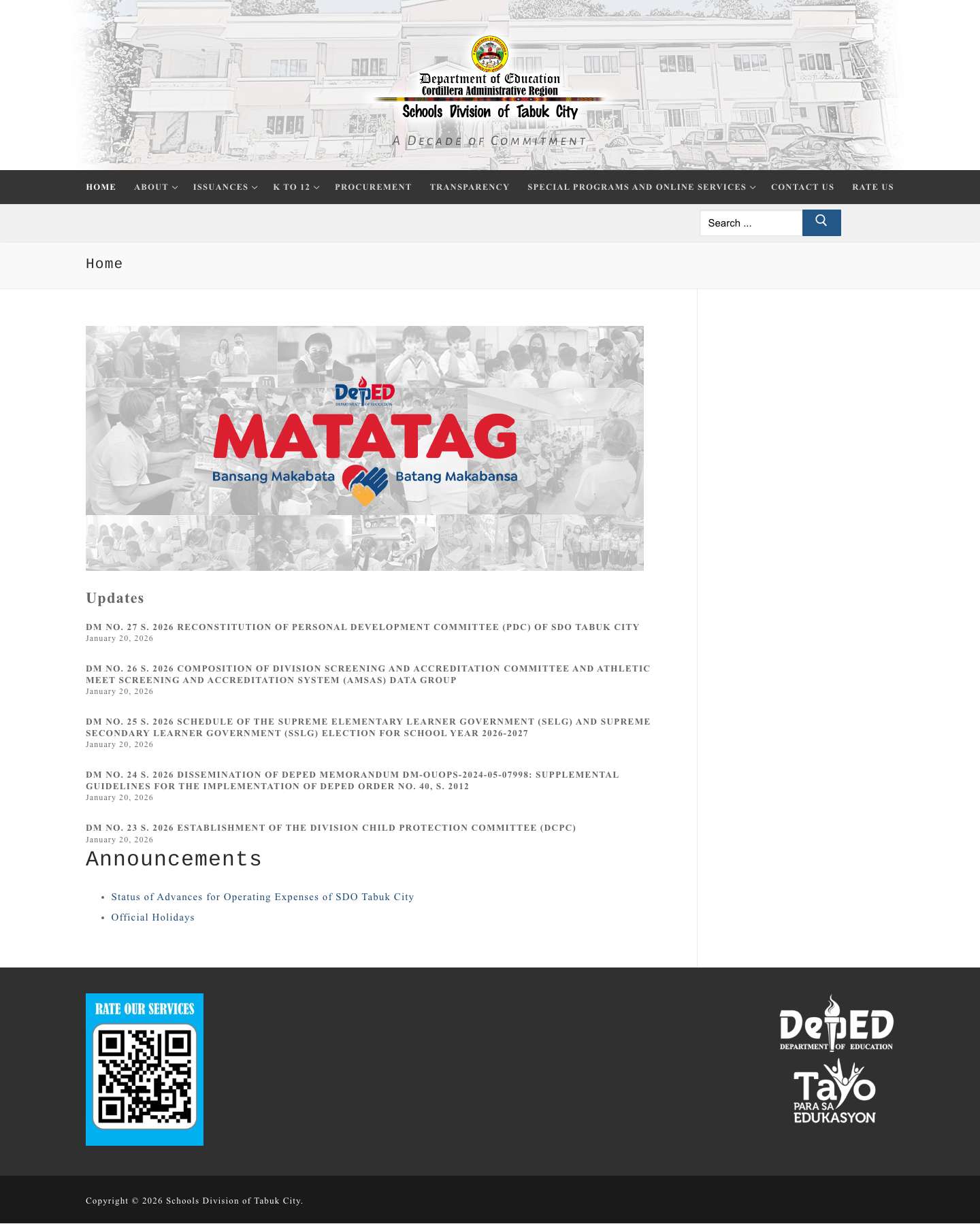 Schools Division of Tabuk City – A Decade of Commitment - Full Screenshot