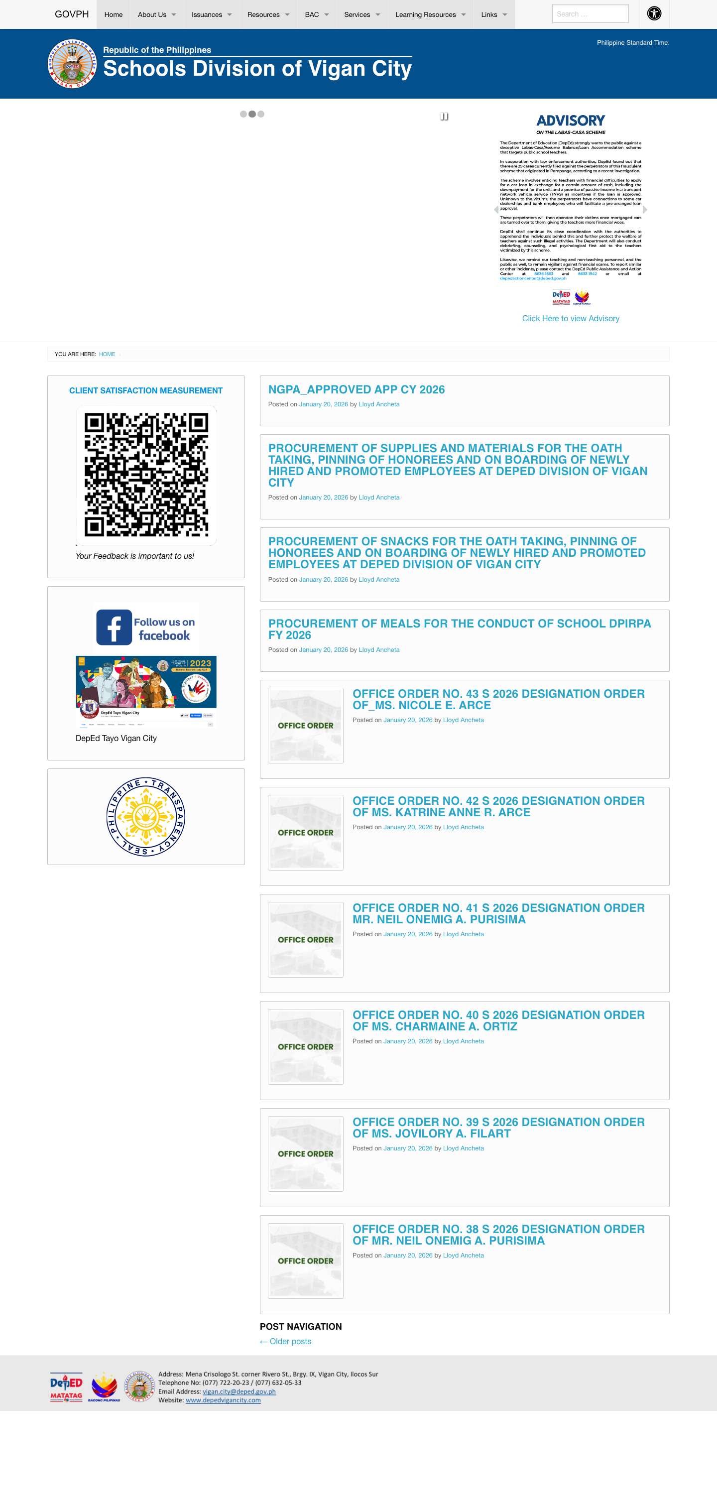 DepEd Vigan City - Full Screenshot