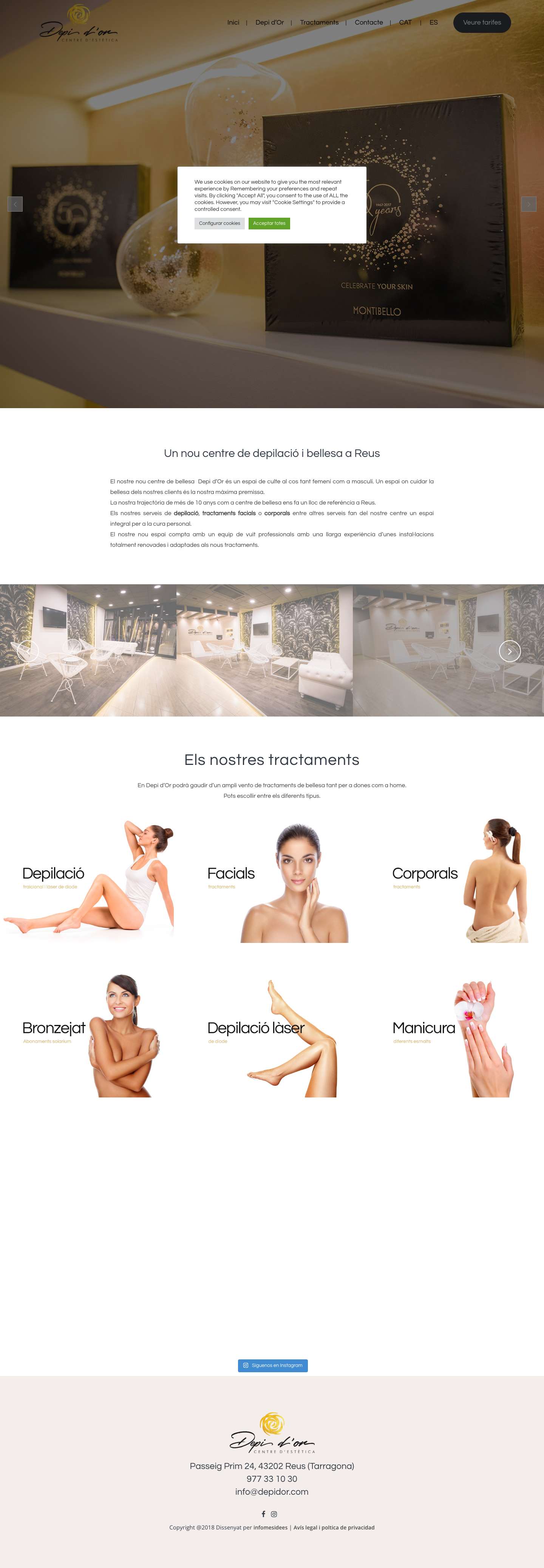Centre d'estètica Depi d'Or | Depilació | Tractaments Facials i Corporals - Full Screenshot