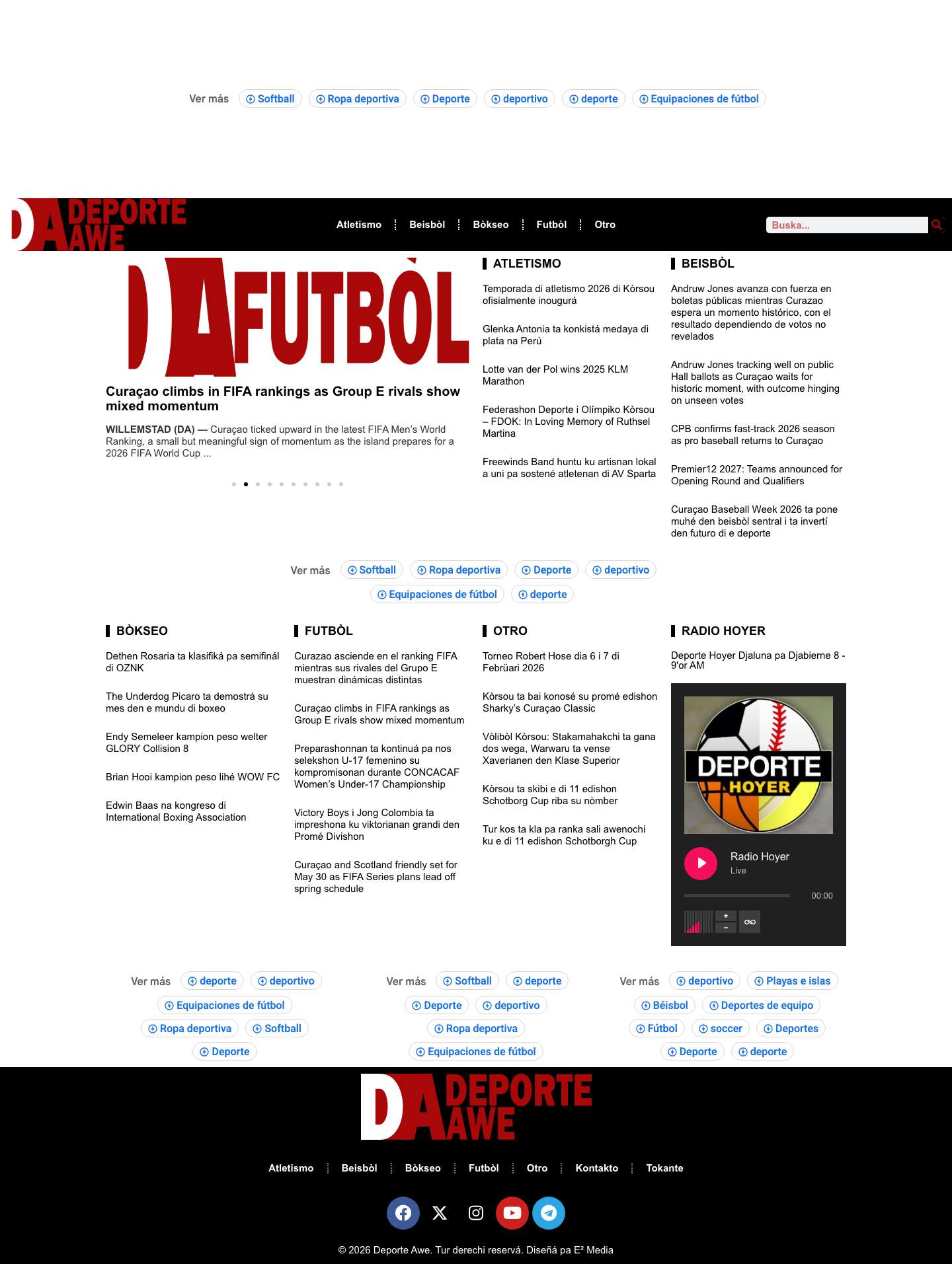 Deporte Awe | Puru Deporte. Puru Kòrsou. - Full Screenshot