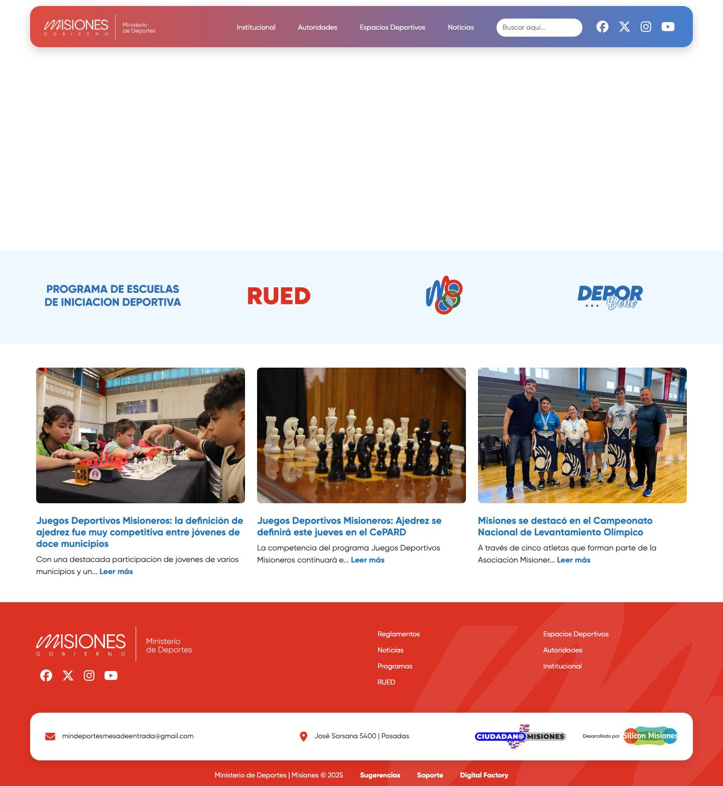 Ministerio de Deportes | Misiones - Full Screenshot