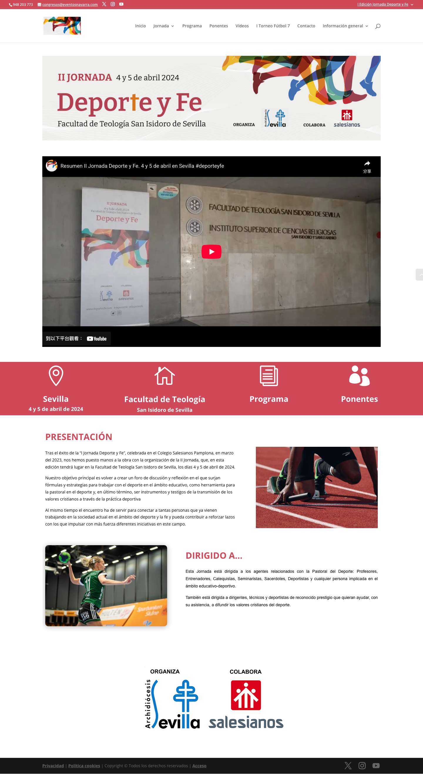 II Jornada Deporte y Fe | II Jornada Deporte y Fe - Full Screenshot