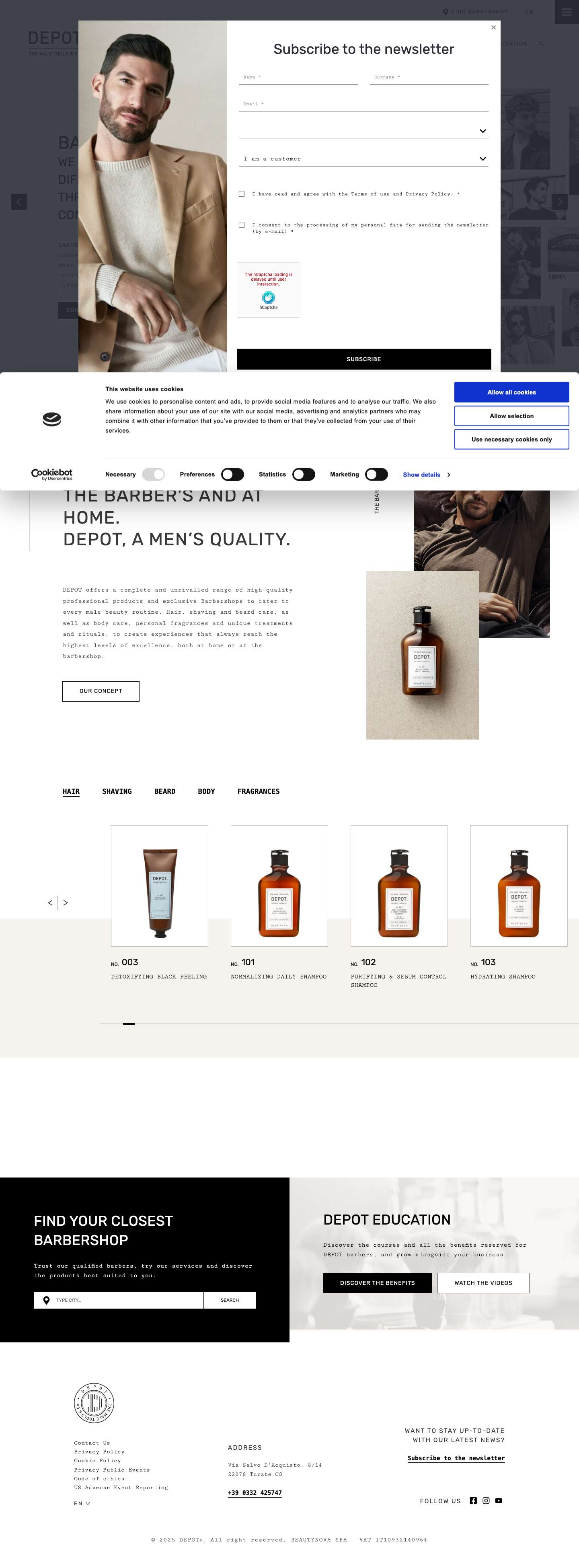 DEPOT | The Tradition of men’s grooming - Full Screenshot