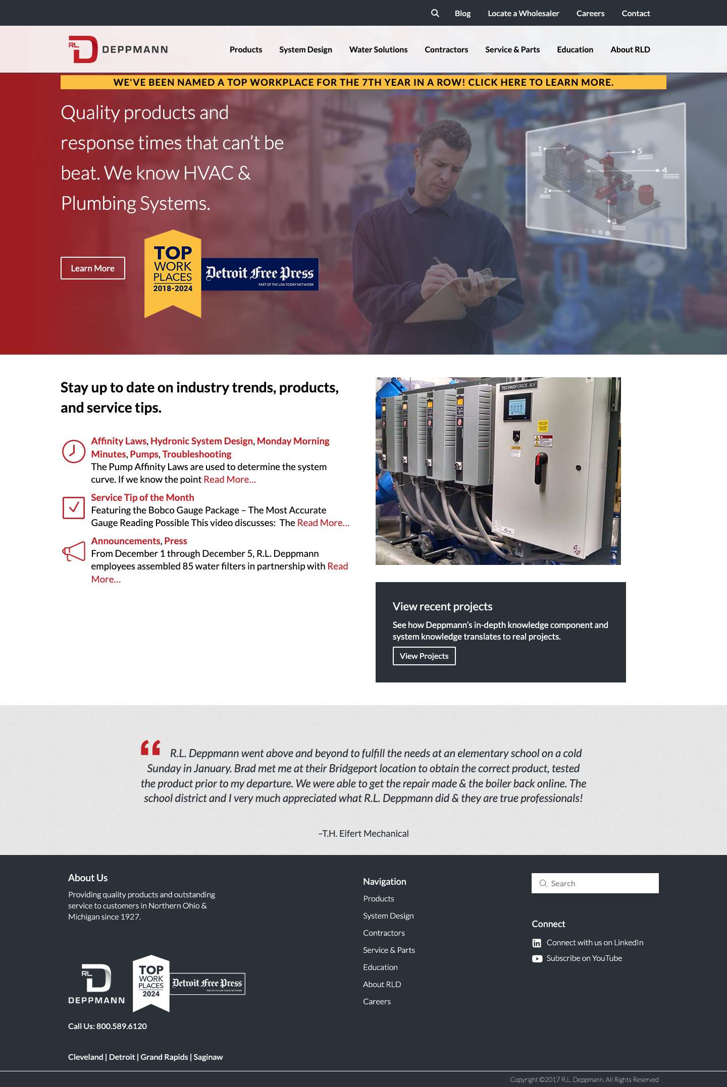 HVAC | Plumbing | R. L. Deppmann | Manufacturer Representative - Full Screenshot