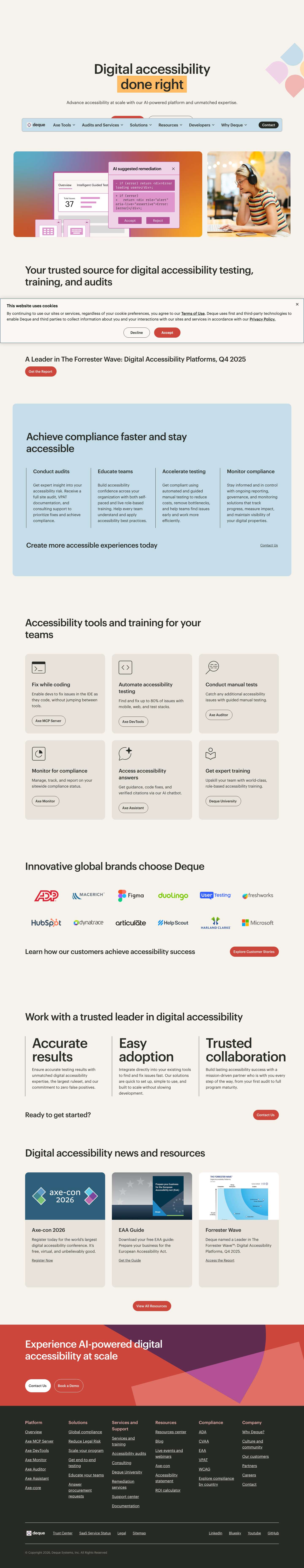 Deque Systems: Web Accessibility Software, Services & Training - Full Screenshot