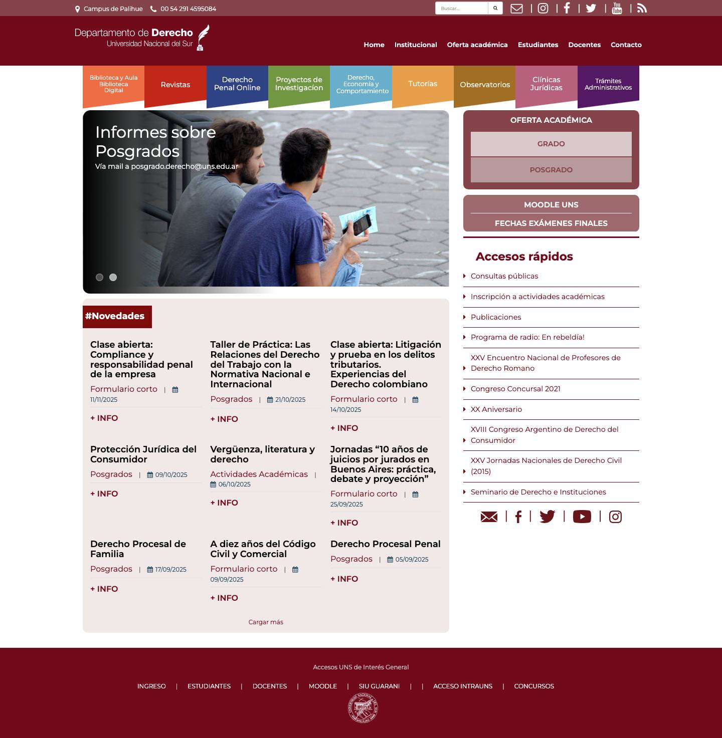 Departamento de Derecho – UNS - Full Screenshot