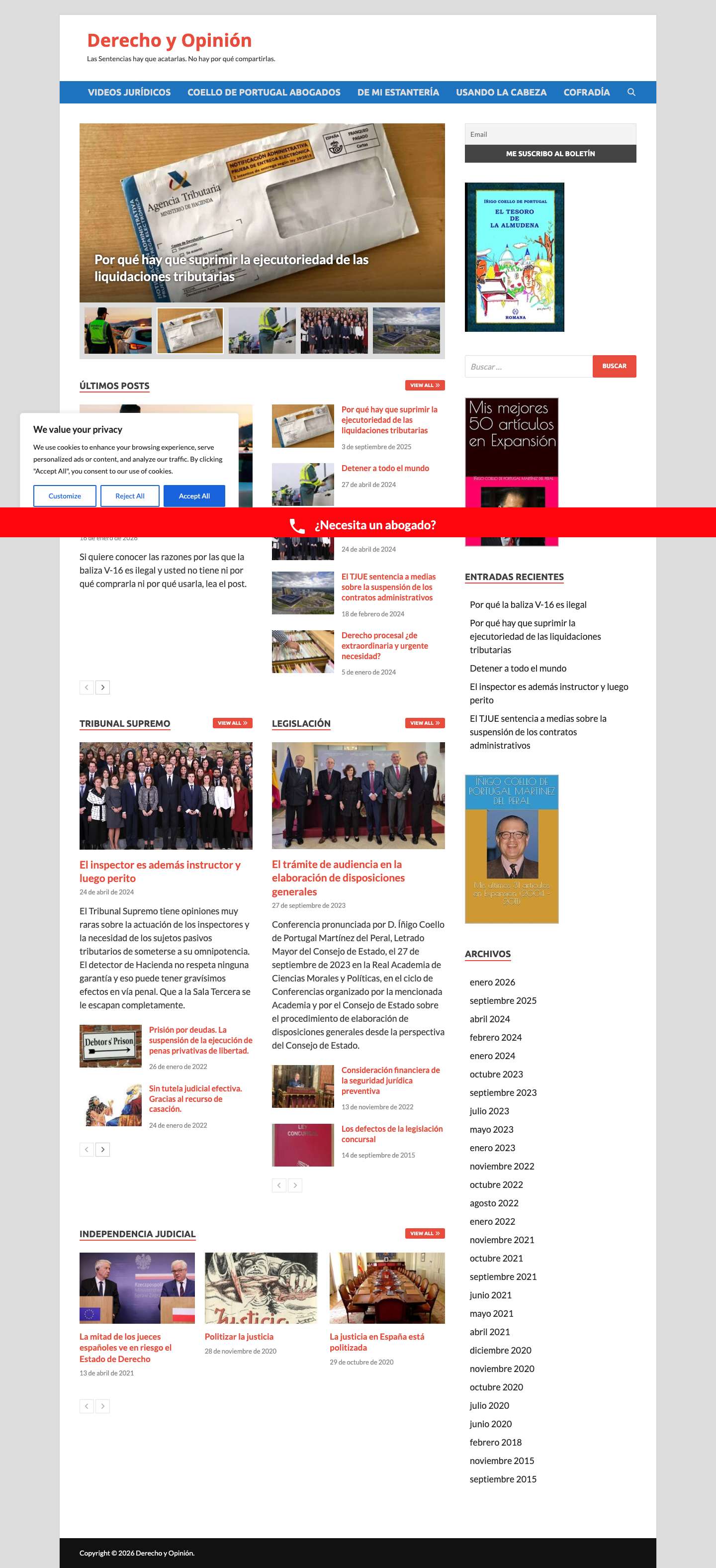 Derecho y Opinión – Las Sentencias hay que acatarlas. No hay por qué compartirlas. - Full Screenshot