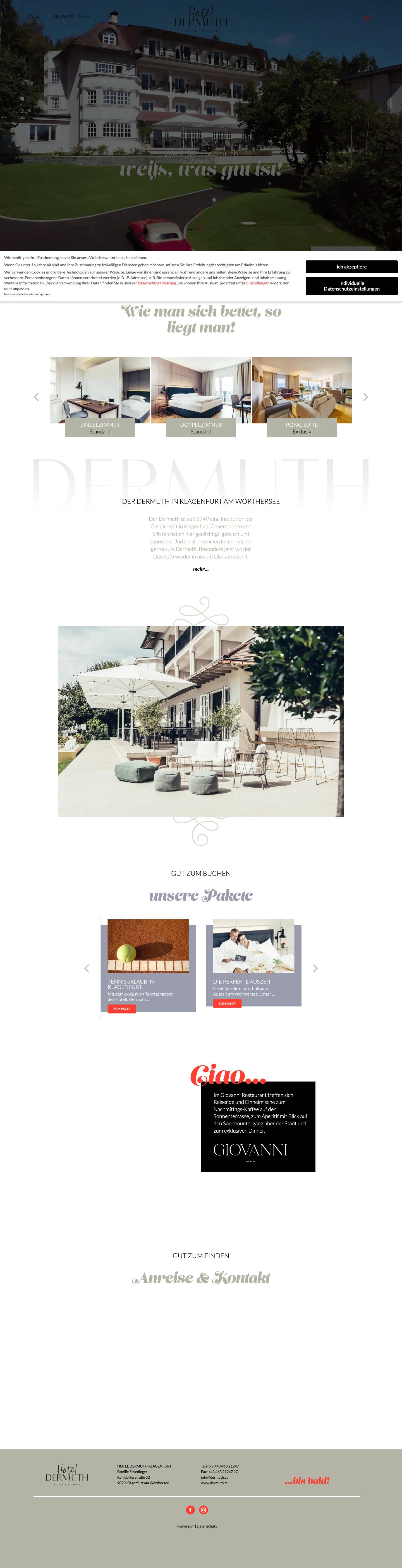 Hotel Dermuth in Klagenfurt am Wörthersee - Full Screenshot