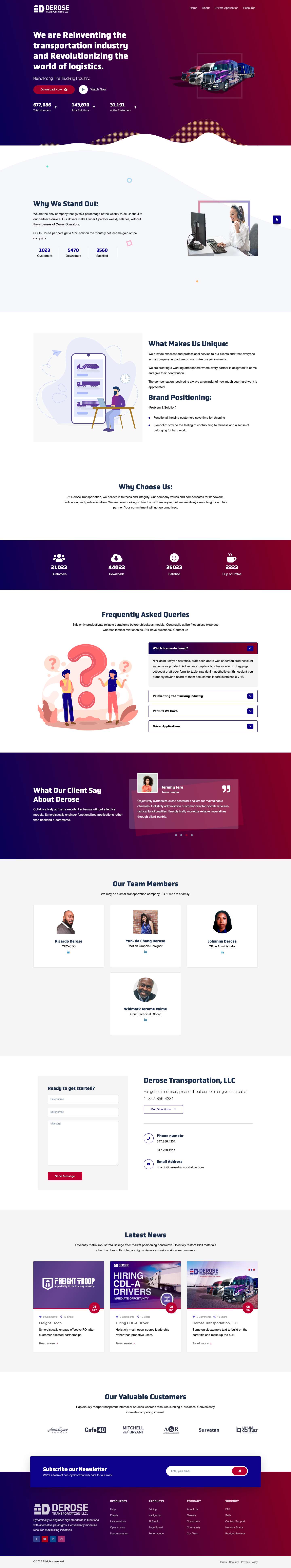 Derose Transportation – Just another WordPress site - Full Screenshot