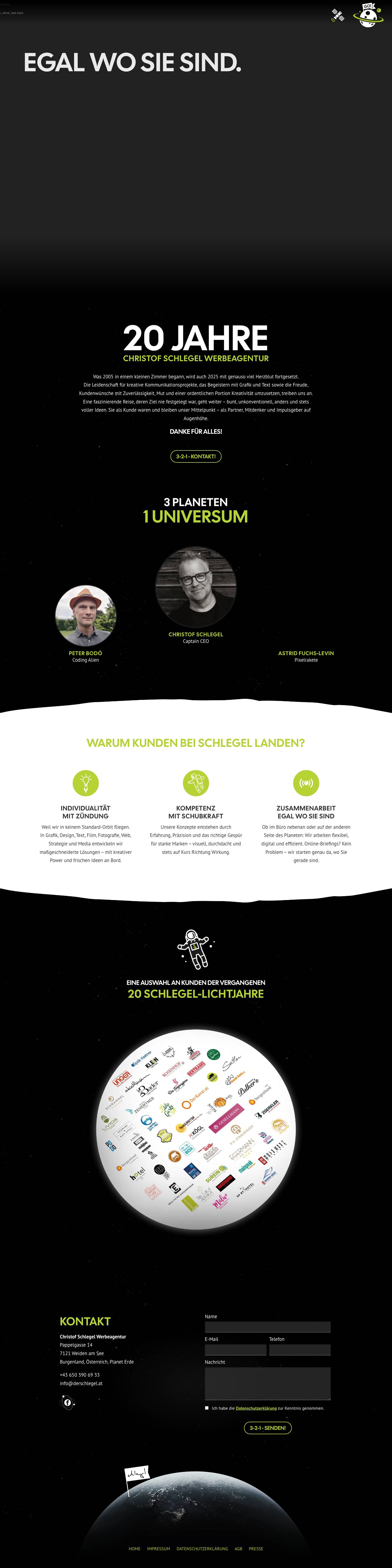 Home - Christof Schlegel WERBEAGENTUR - Full Screenshot