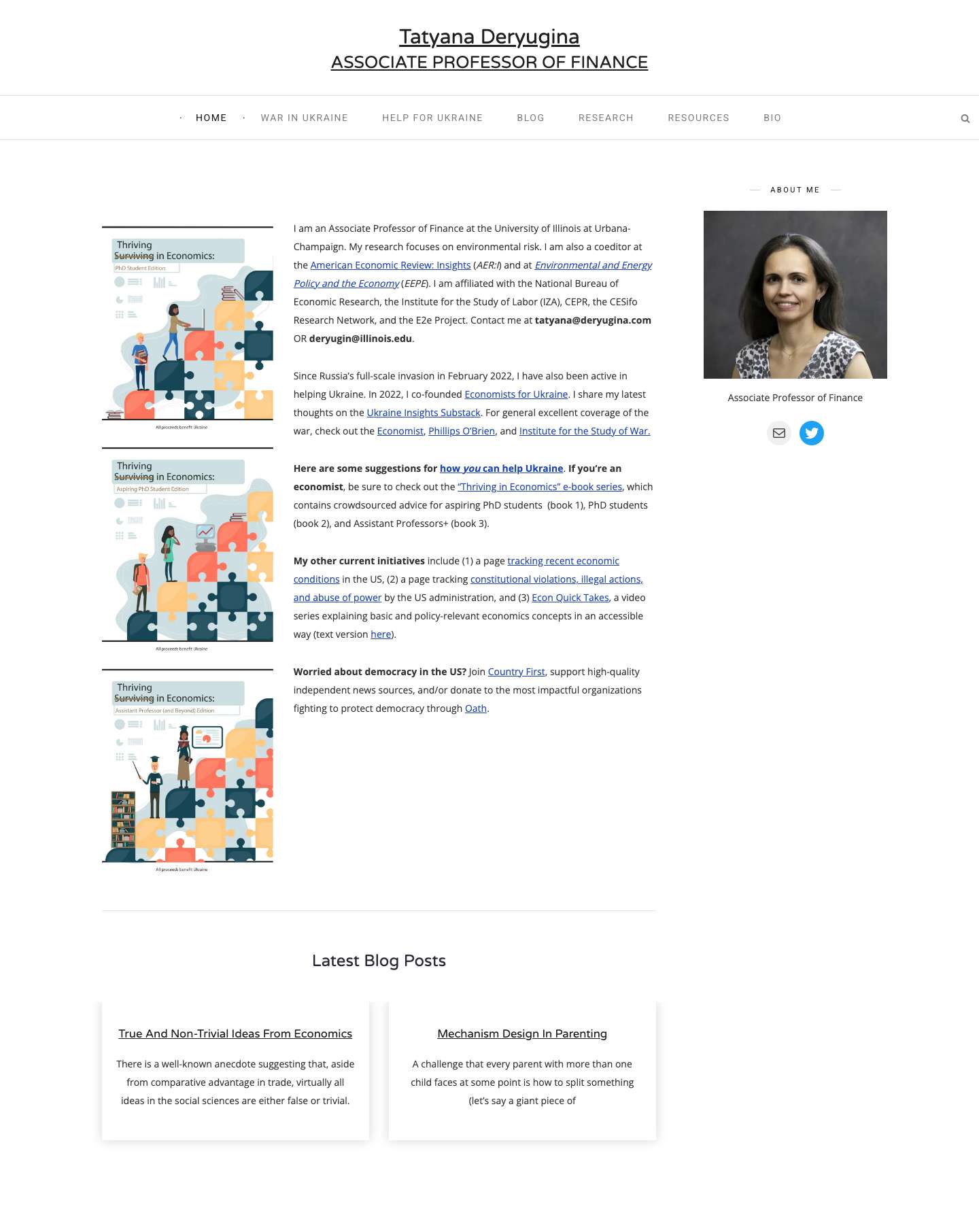 Tatyana Deryugina – ASSOCIATE PROFESSOR OF FINANCE - Full Screenshot