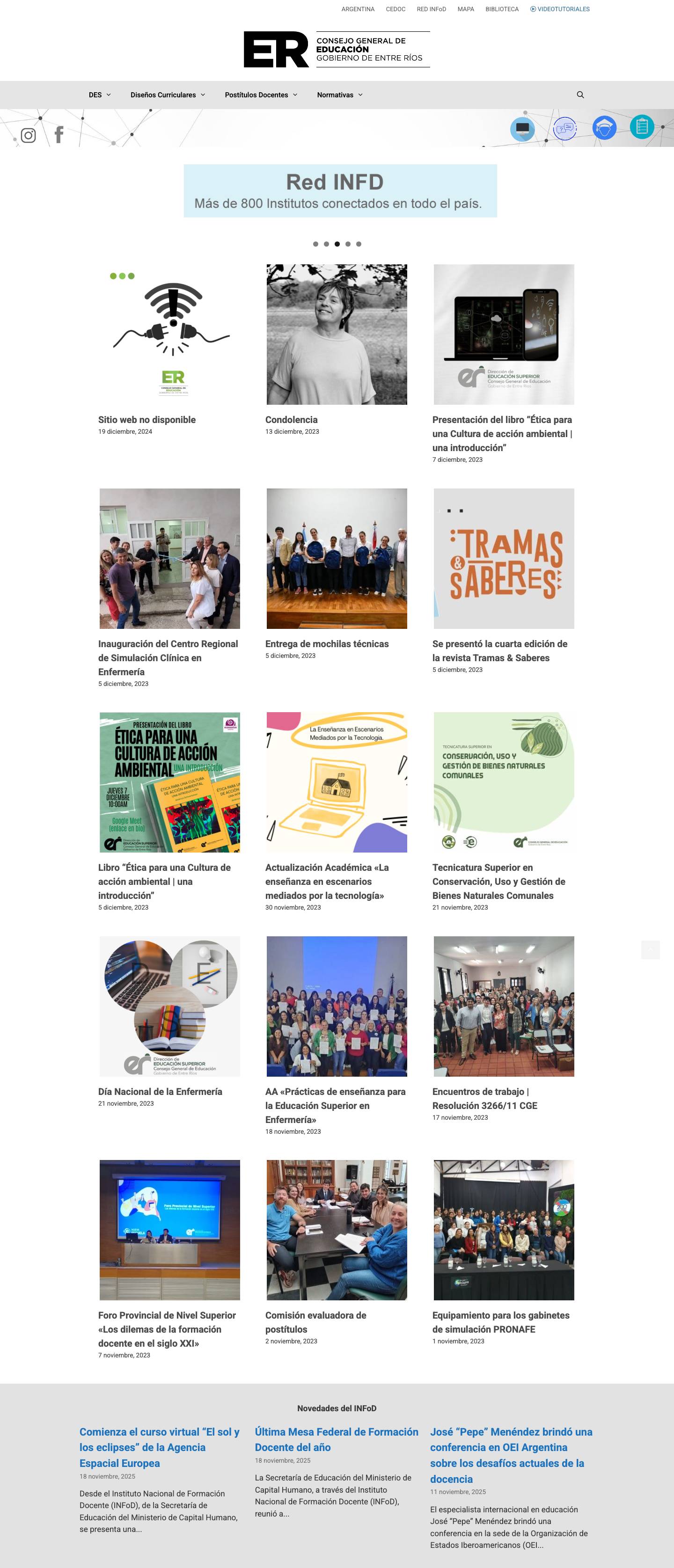 Dirección de Educación Superior | Entre Ríos - Full Screenshot