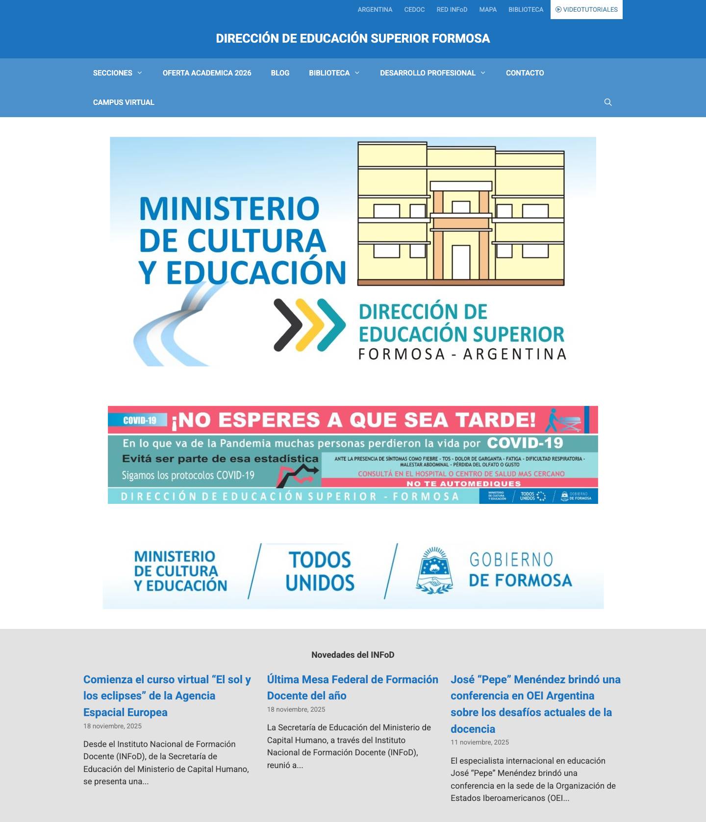 DIRECCIÓN DE EDUCACIÓN SUPERIOR FORMOSA - Full Screenshot