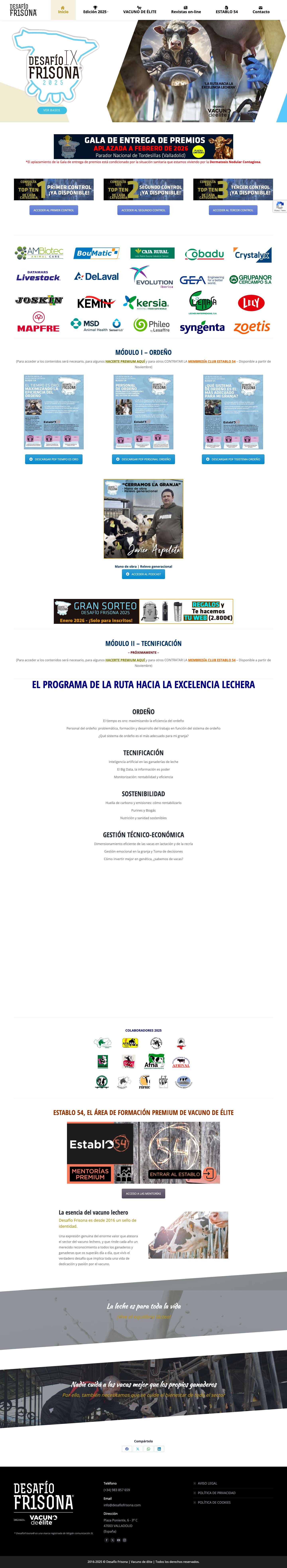 Desafío Frisona 2025 · La ruta hacia la excelencia lechera – Desafío Frisona - Full Screenshot