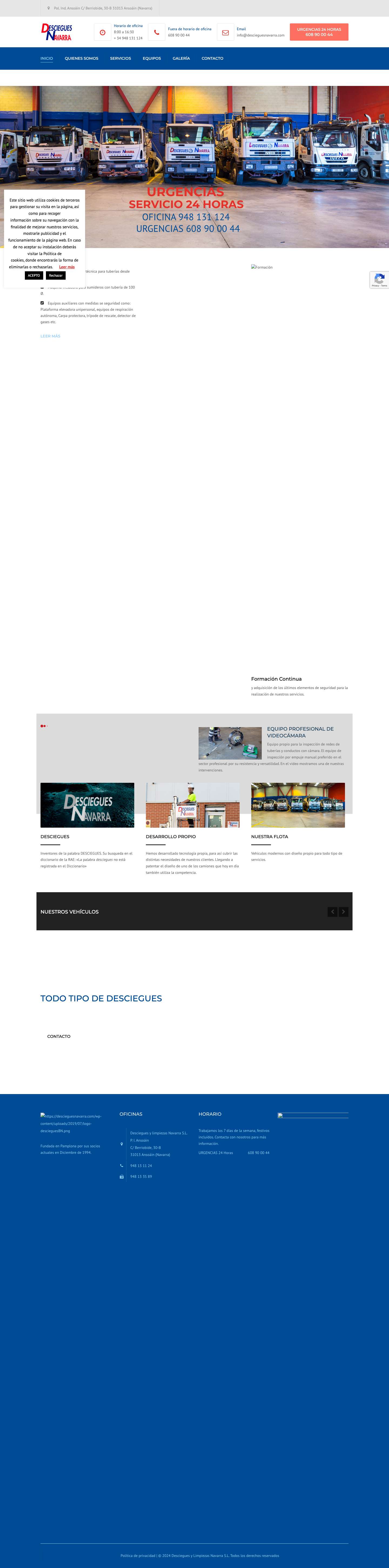 Desciegues Navarra - Desatascos - Servicio 24h - Full Screenshot