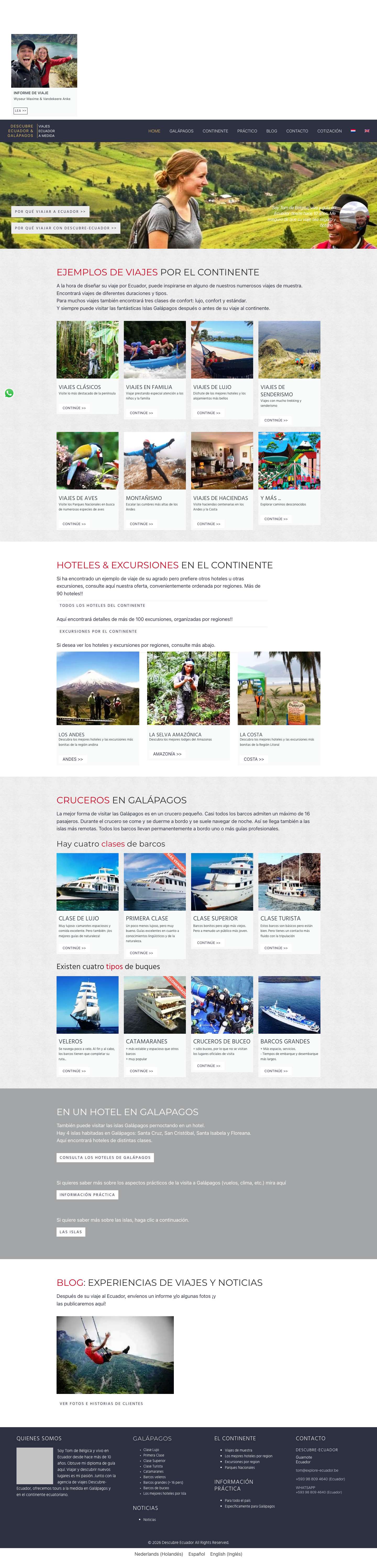 Viaje Ecuador y Galápagos | Viajes a medida - Full Screenshot