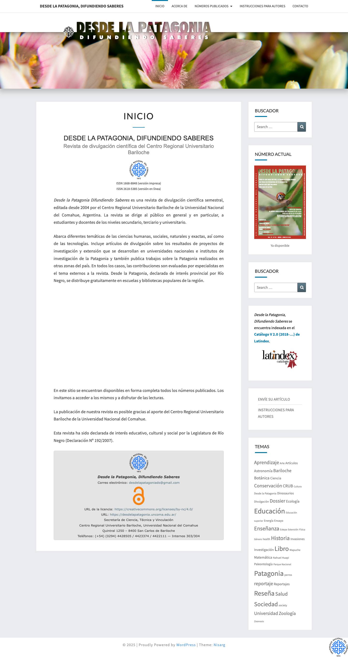 Inicio - Desde la Patagonia, Difundiendo Saberes - Full Screenshot