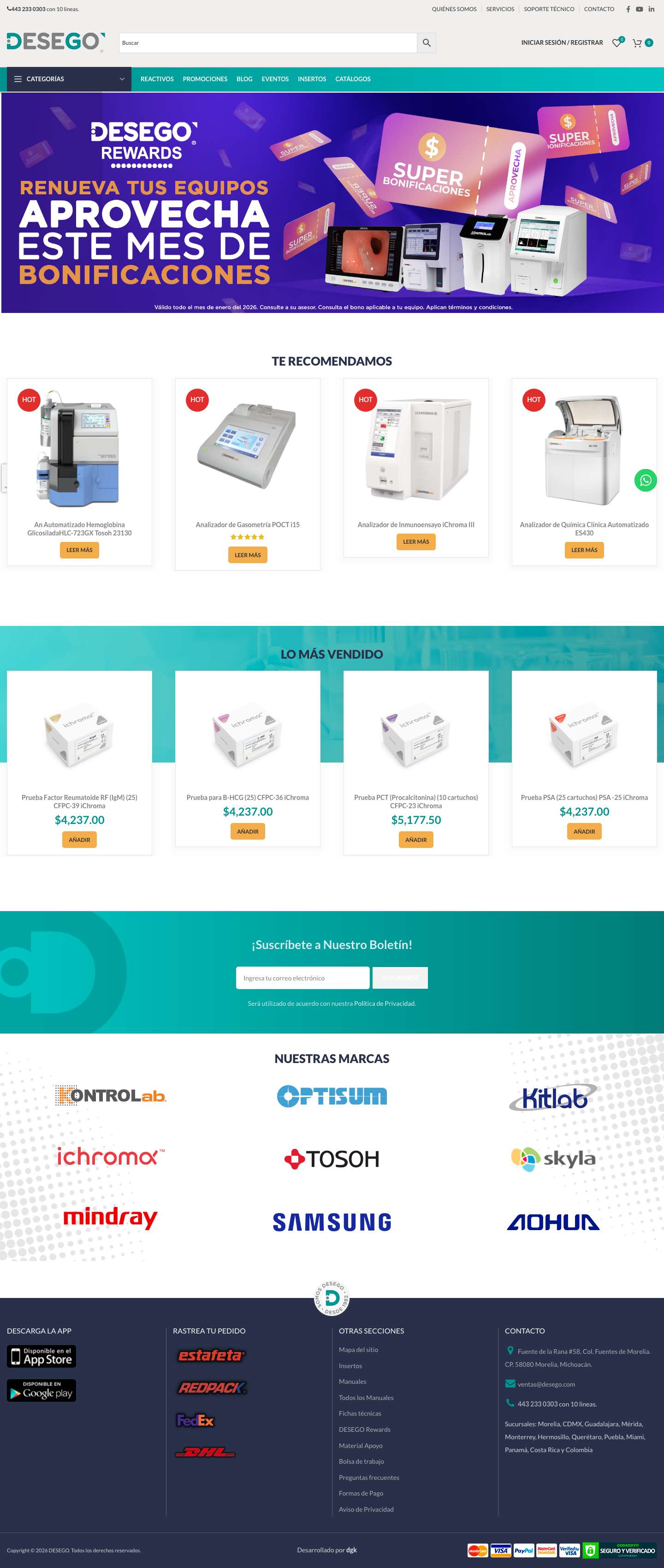 DESEGO | Servicio | Equipos | Consumibles - Full Screenshot