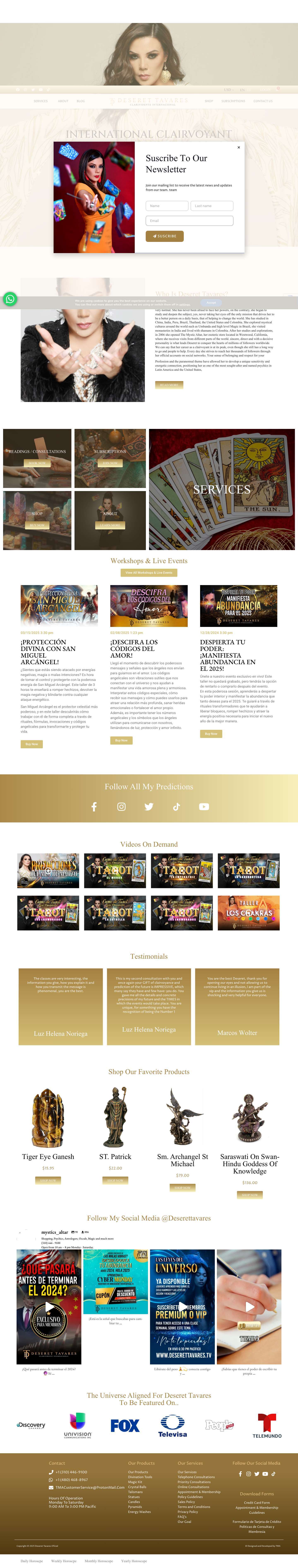 Deseret Tavares - Homepage - Deseret Tavares Oficial - Full Screenshot