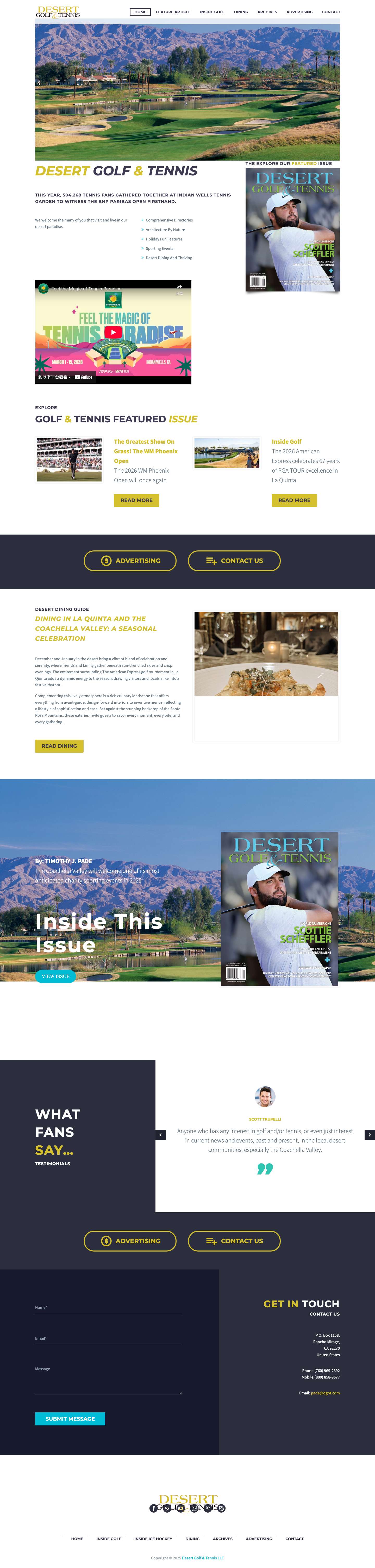 Desert Golf & Tennis LLC - Full Screenshot