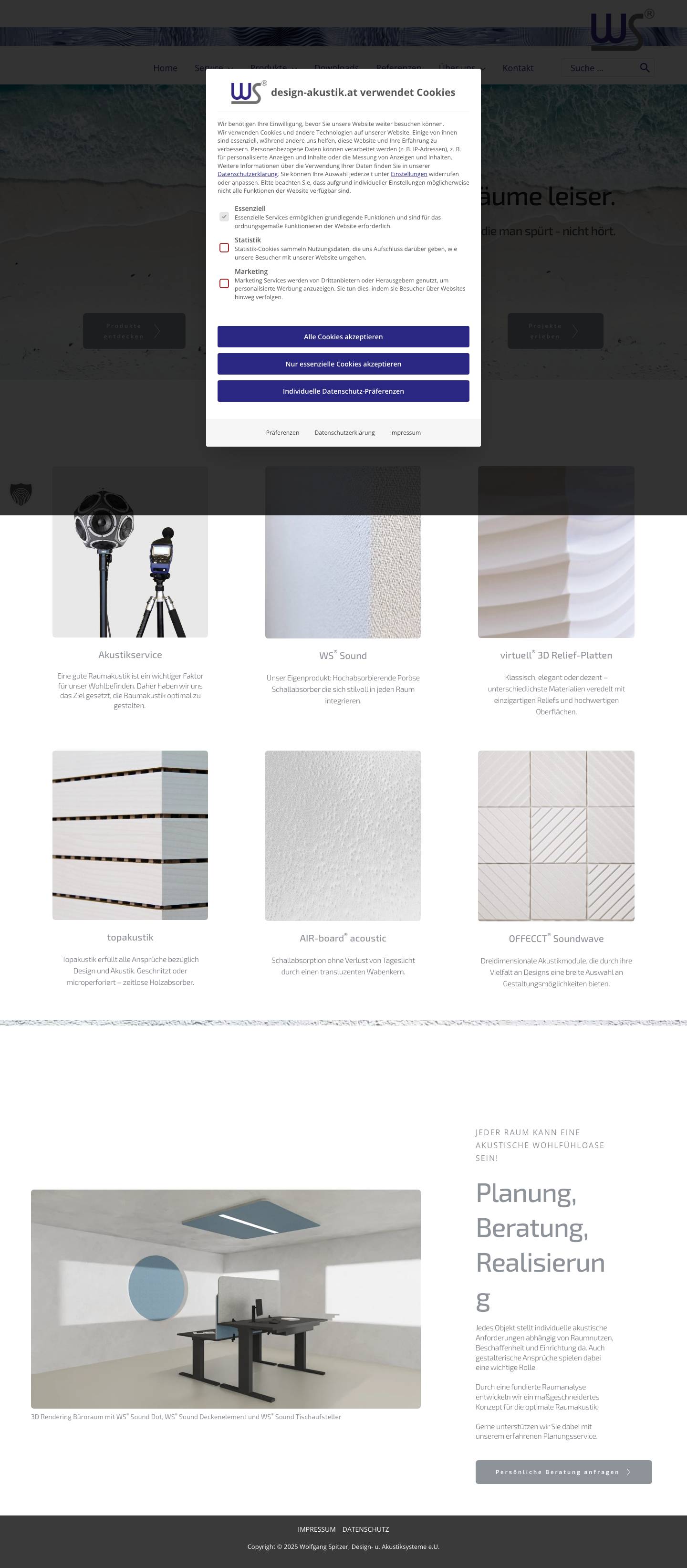 Home | Wolfgang Spitzer, Design- u. Akustiksysteme - Full Screenshot