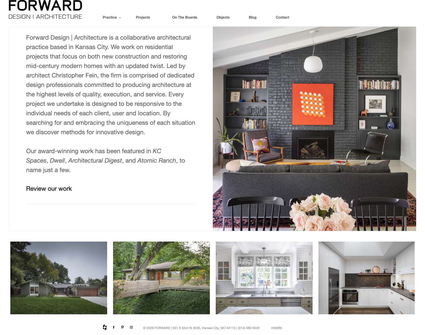 Forward Design | Architecture—Residential—Kansas City Architects - Full Screenshot