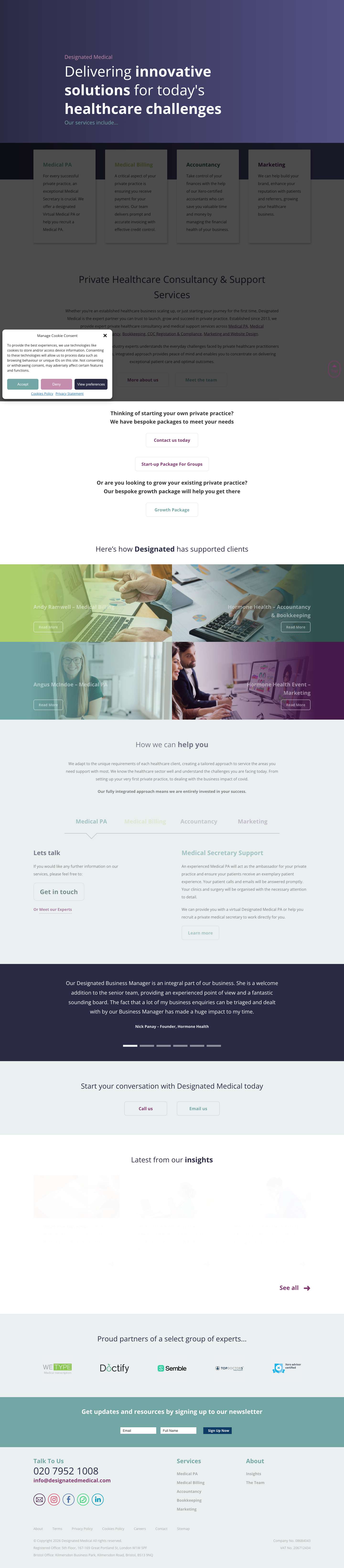 Private Practice & Healthcare Consultancy | Designated Medical - Full Screenshot