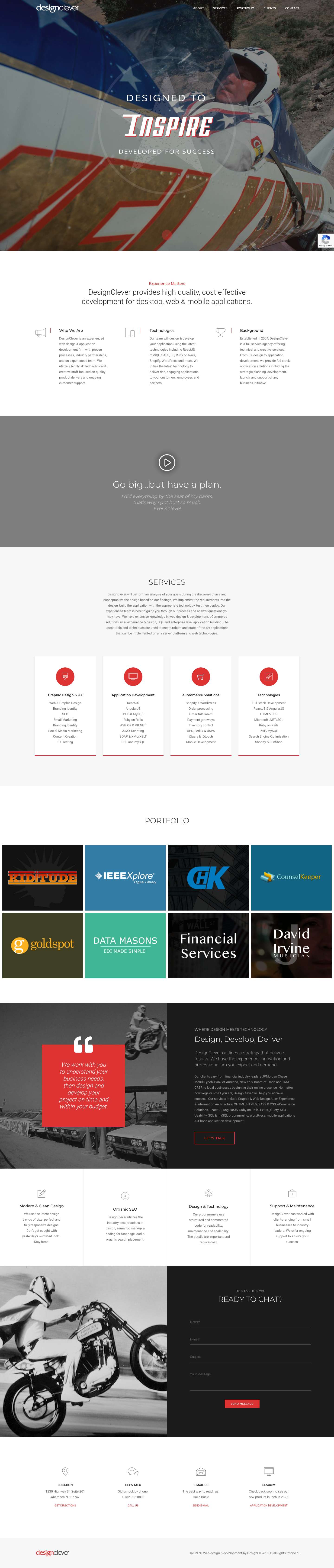 NJ Web Design and Development, eCommerce Solutions by DesignClever - Full Screenshot