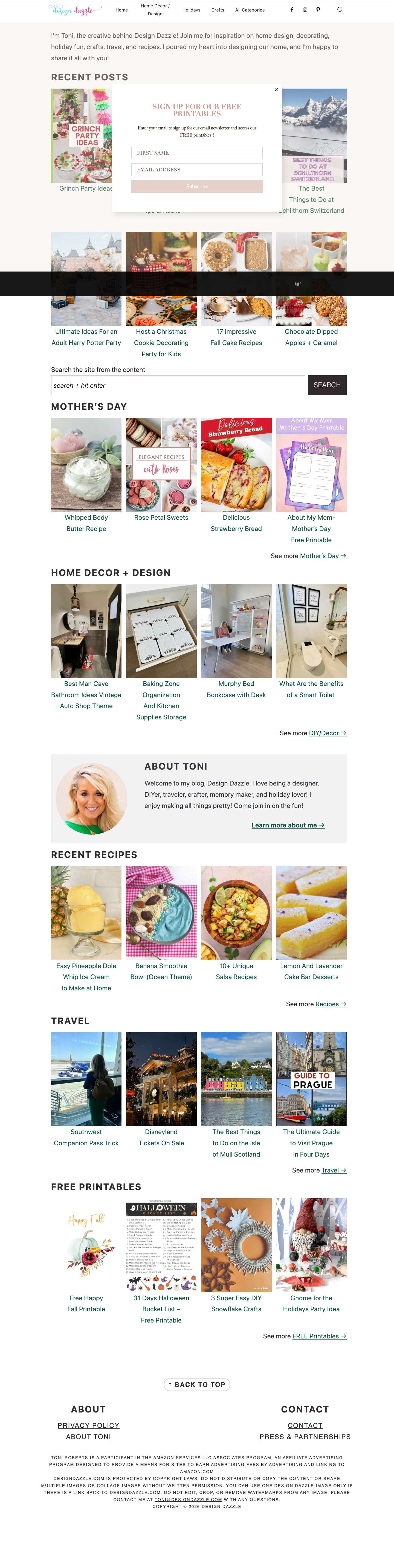 DIY & Lifestyle Content Covering Travel, Recipes and the Home!menu icon - Full Screenshot