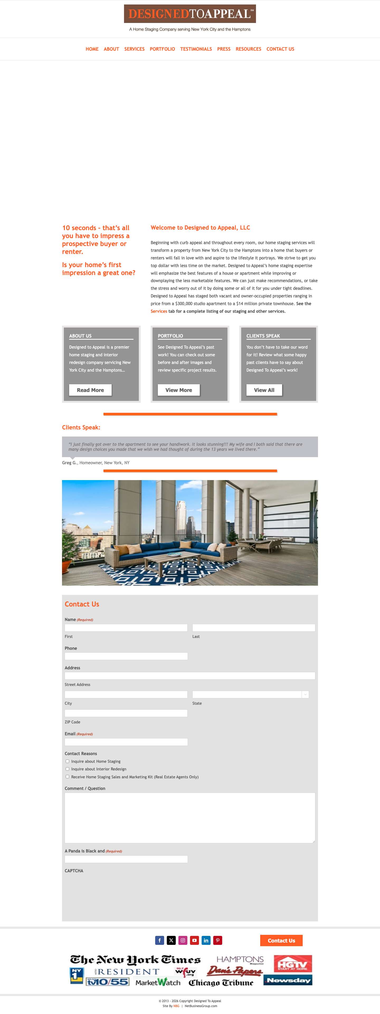 Designed To Appeal – Home Staging, Home Stager, New York City, Hamptons, Long Island, New York NY - Full Screenshot