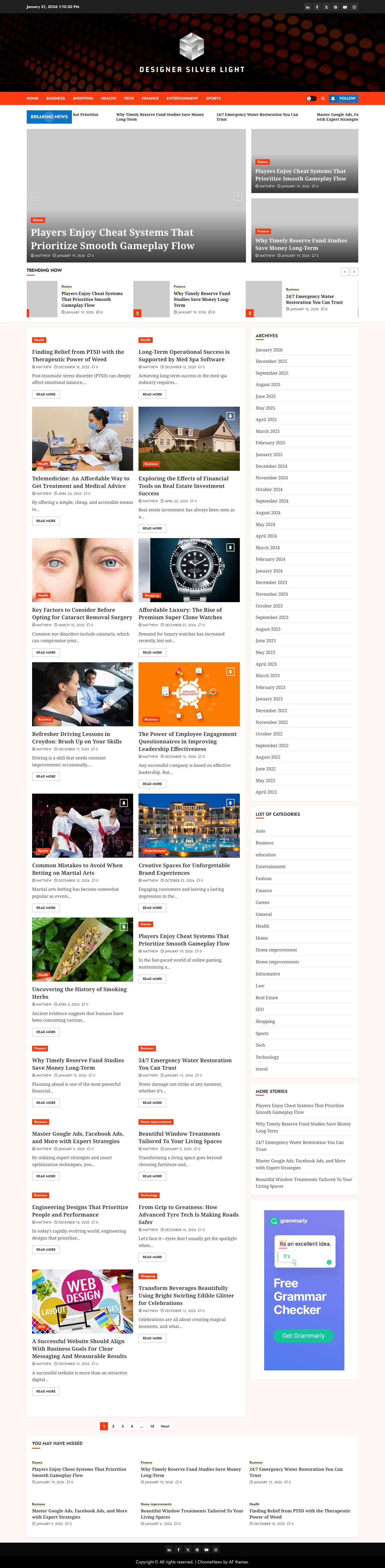 Designer Silver Light - Find valuable things for your career - Full Screenshot